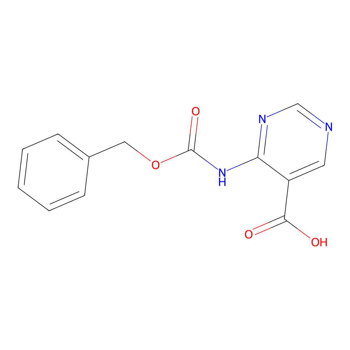 4-{[(Benzyloxy)carbonyl]amino}pyrimidine-5-carboxylic acid molecular structure, CAS 778601-92-6