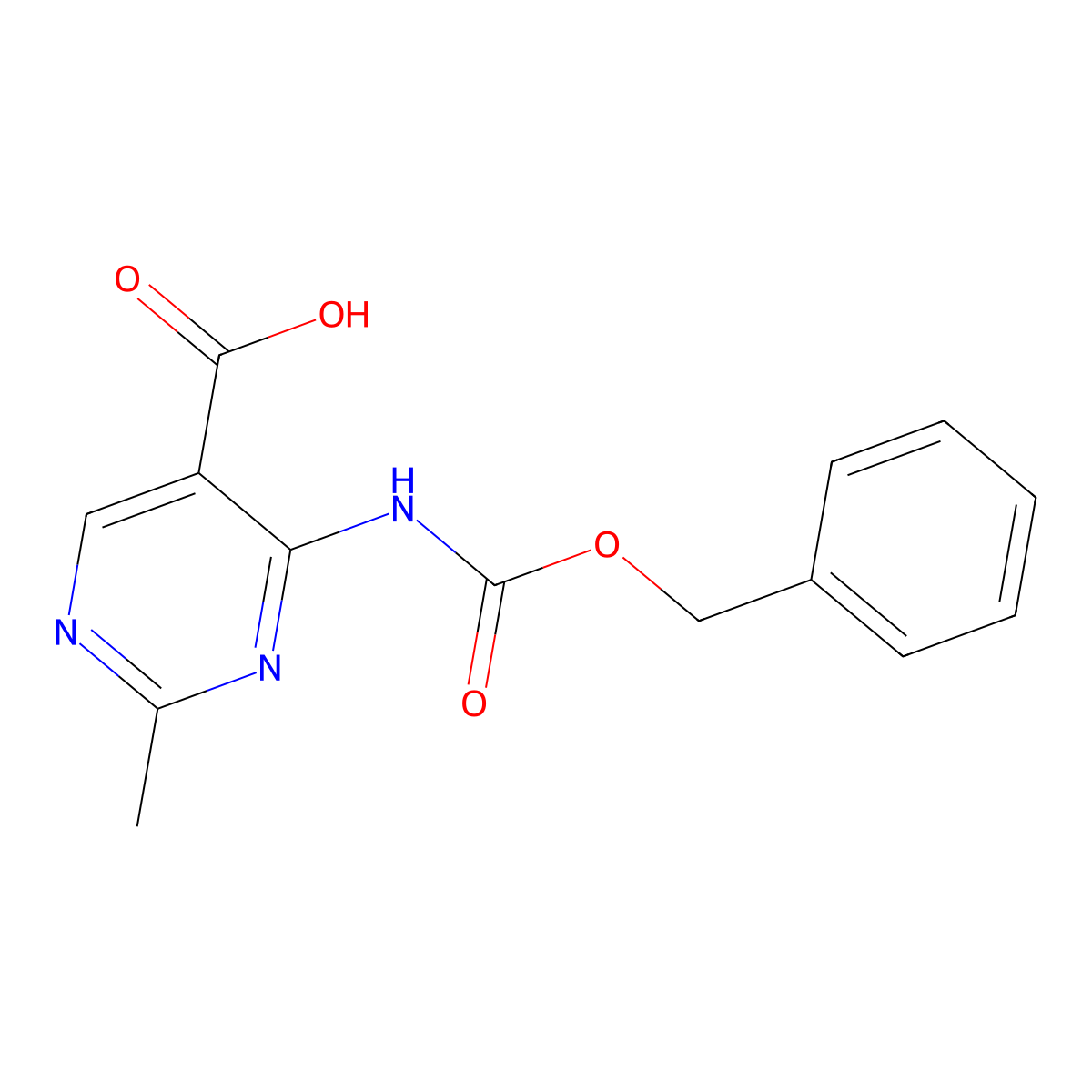 4-{[(Benzyloxy)carbonyl]amino}-2-methylpyrimidine-5-carboxylic acid molecular structure, CAS 778602-03-2