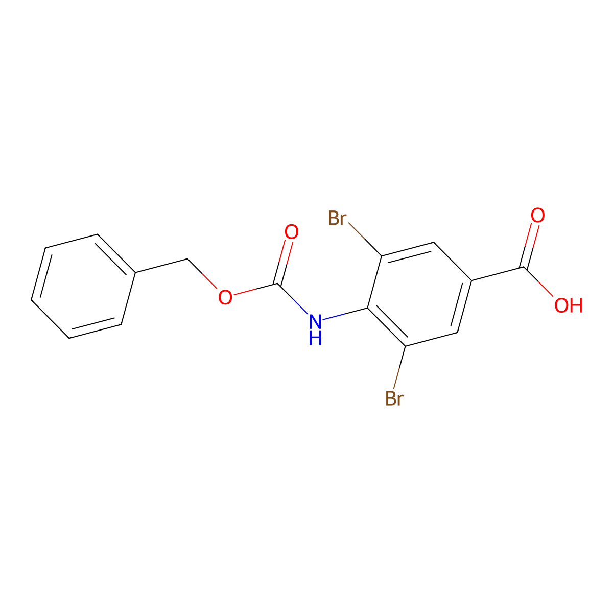 4-{[(Benzyloxy)carbonyl]amino}-3,5-dibromobenzoic acid molecular structure, CAS 778602-37-2