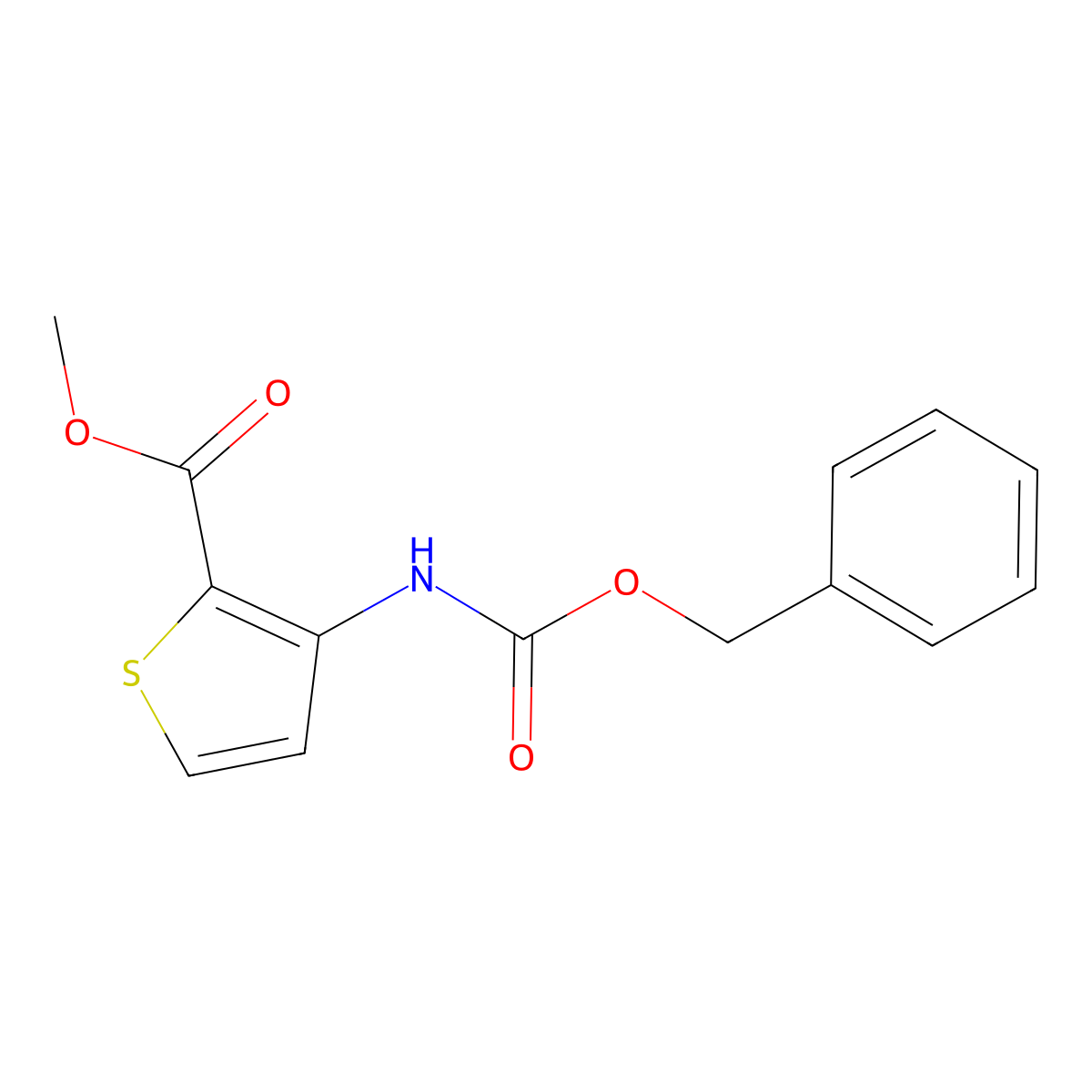 Methyl 3-{[(benzyloxy)carbonyl]amino}thiophene-2-carboxylate molecular structure, CAS 778602-61-2