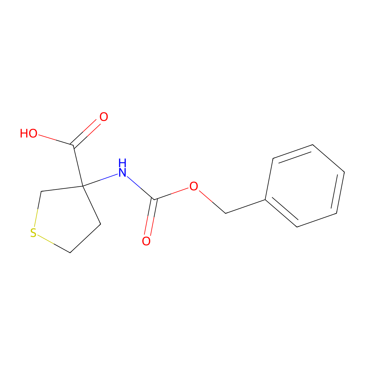 3-{[(Benzyloxy)carbonyl]amino}thiolane-3-carboxylic acid molecular structure, CAS 778602-62-3