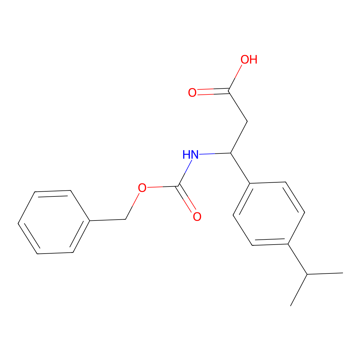 3-{[(Benzyloxy)carbonyl]amino}-3-[4-(propan-2-yl)phenyl]propanoic acid molecular structure, CAS 778604-52-7