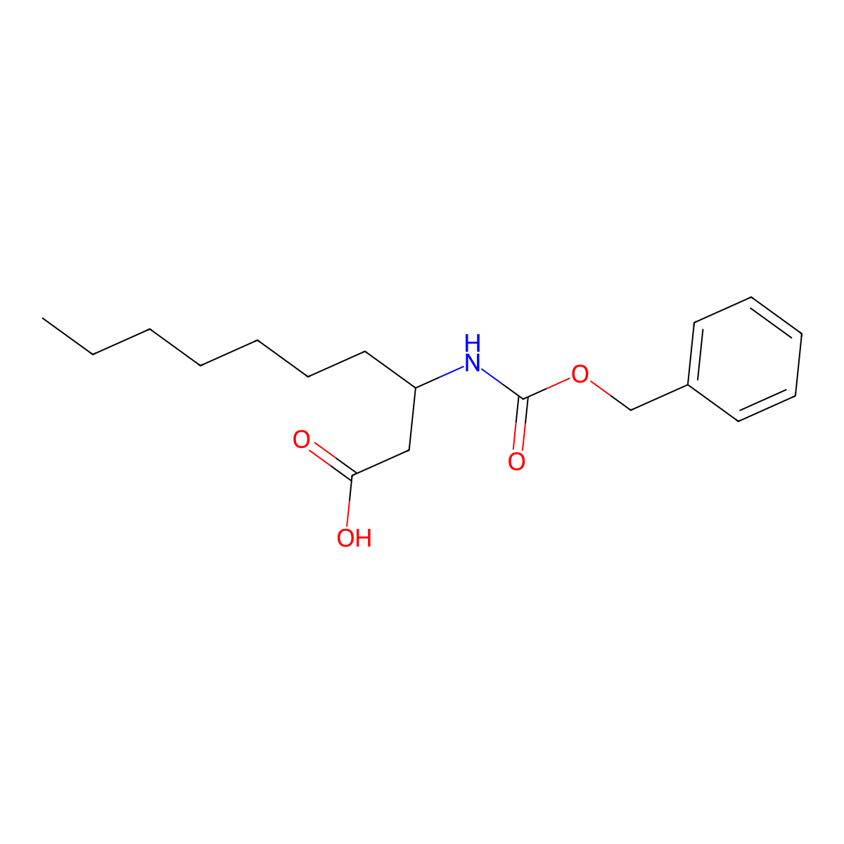 3-{[(Benzyloxy)carbonyl]amino}decanoic acid molecular structure, CAS 778604-54-9