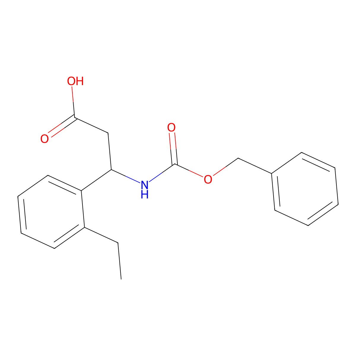 3-{[(Benzyloxy)carbonyl]amino}-3-(2-ethylphenyl)propanoic acid molecular structure, CAS 778606-03-4