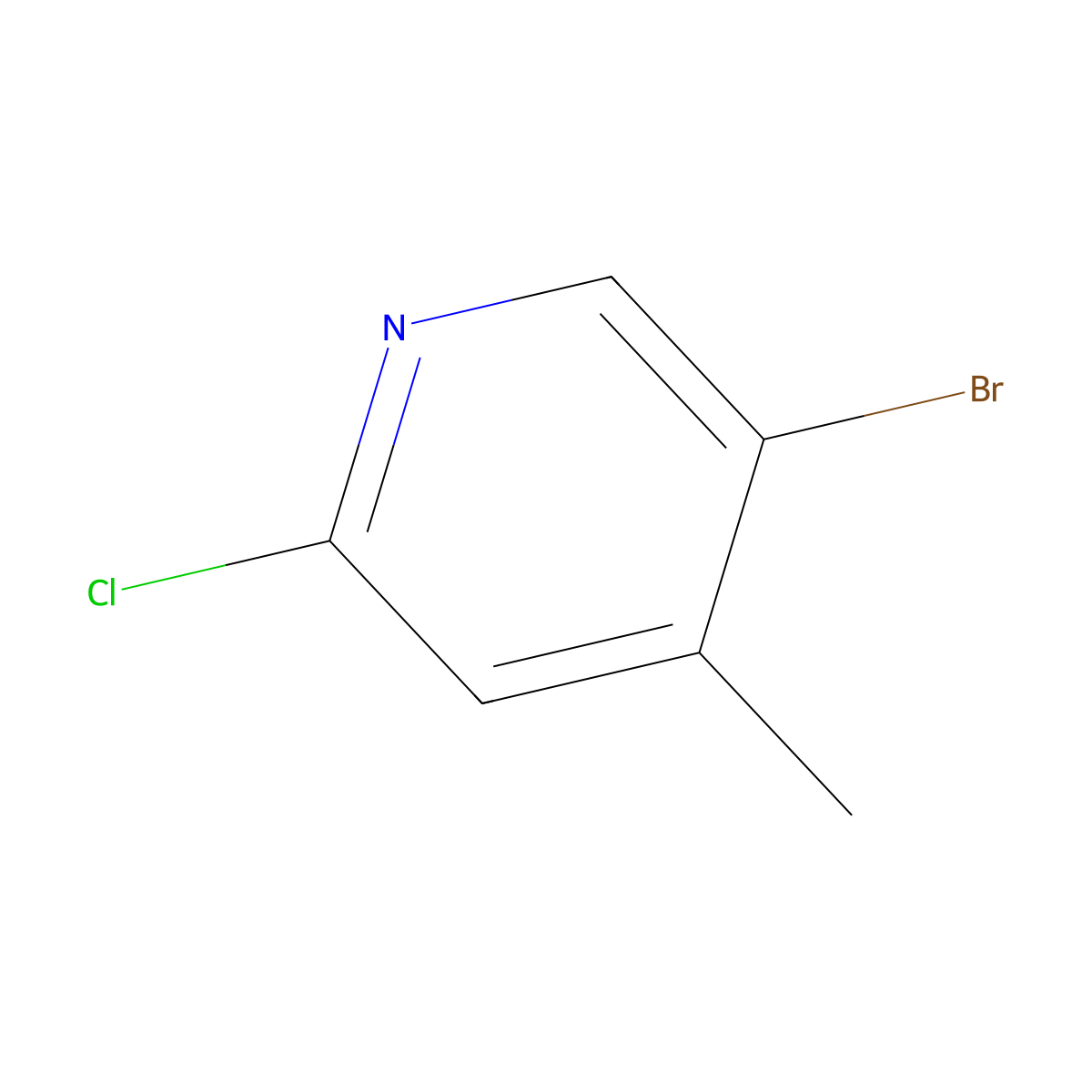 5-Bromo-2-chloro-4-methylpyridine molecular structure, CAS 778611-64-6
