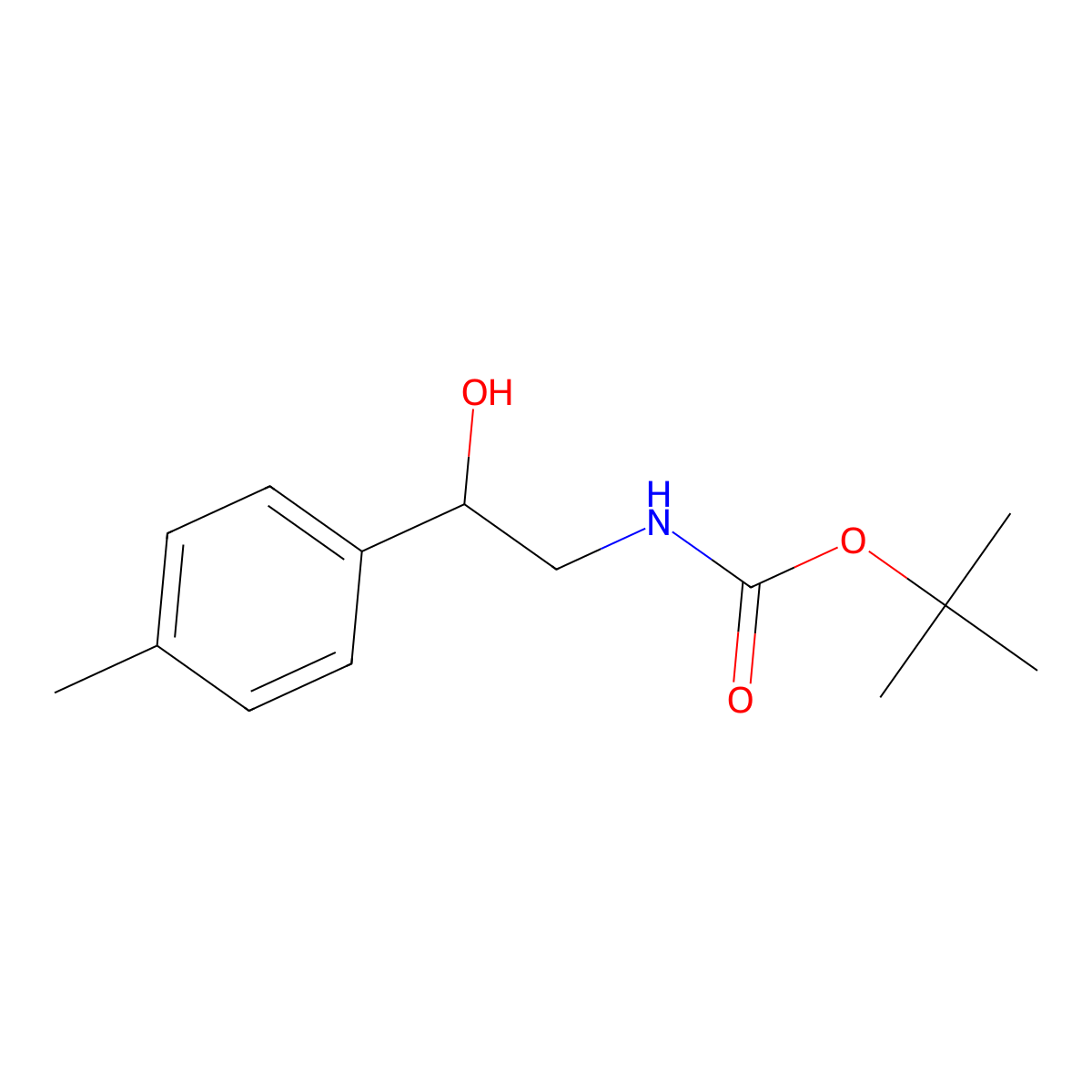 N-Boc-2-(4-methylphenyl)-2-hydroxyethanamine molecular structure, CAS 778617-30-4