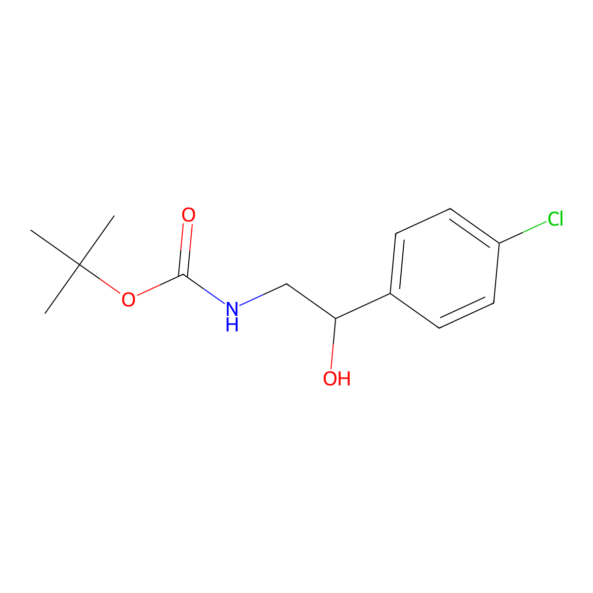 tert-butyl N-[(2S)-2-(4-chlorophenyl)-2-hydroxyethyl]carbamate molecular structure, CAS 778617-33-7
