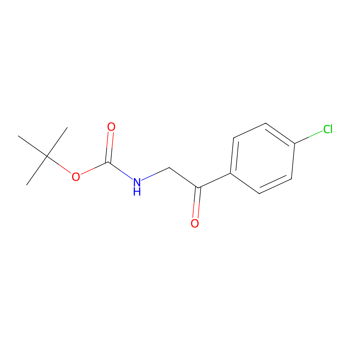 tert-butyl N-[2-(4-chlorophenyl)-2-oxoethyl]carbamate molecular structure, CAS 778617-69-9