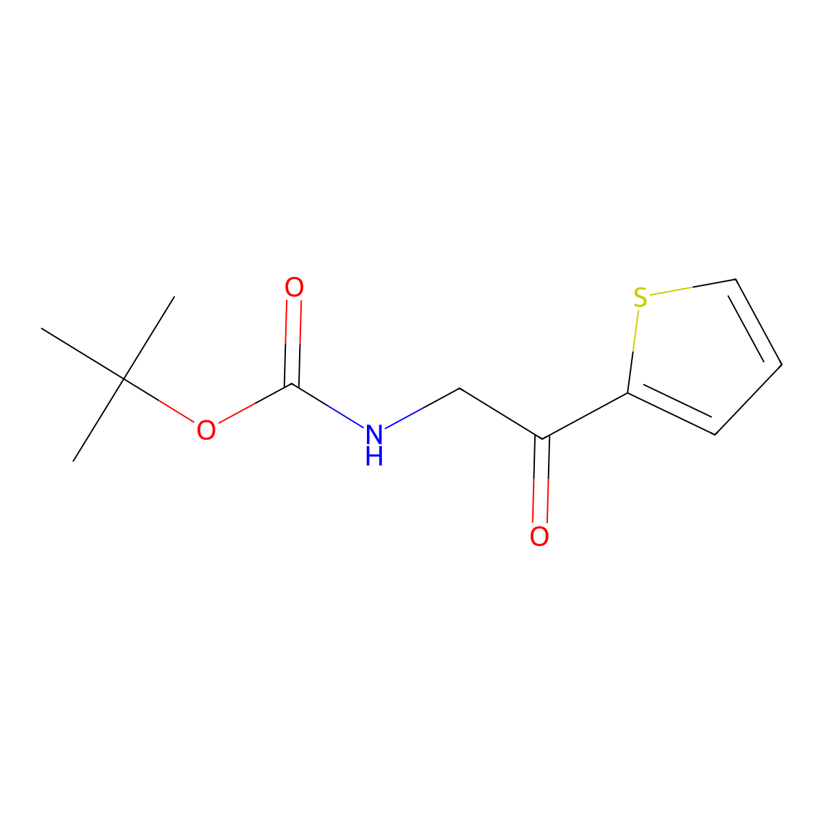 tert-butyl N-[2-oxo-2-(thiophen-2-yl)ethyl]carbamate molecular structure, CAS 778617-77-9