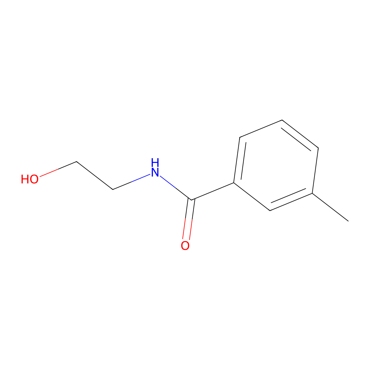 N-(2-hydroxyethyl)-3-methylbenzamide molecular structure, CAS 778623-19-1