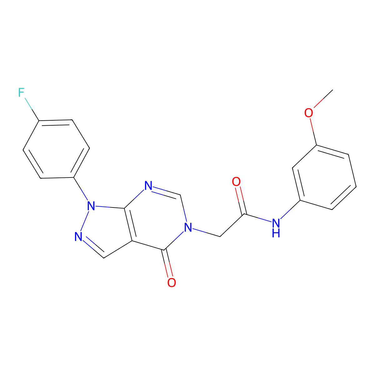 2-(1-(4-fluorophenyl)-4-oxo-1H-pyrazolo[3,4-d]pyrimidin-5(4H)-yl)-N-(3-methoxyphenyl)acetamide molecular structure, CAS 778623-45-3