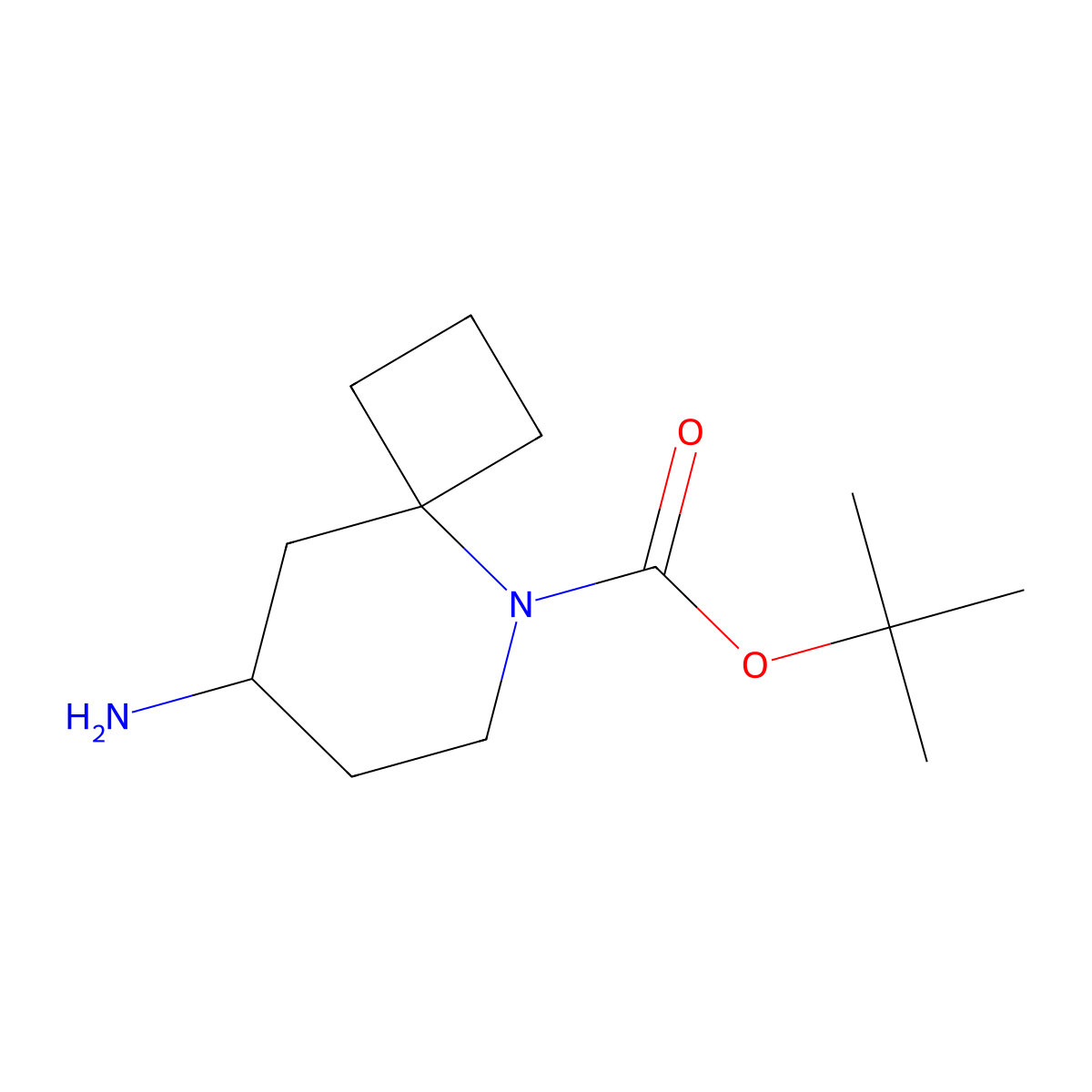 Tert-butyl 8-amino-5-azaspiro(3.5)nonane-5-carboxylate molecular structure, CAS 778646-91-6