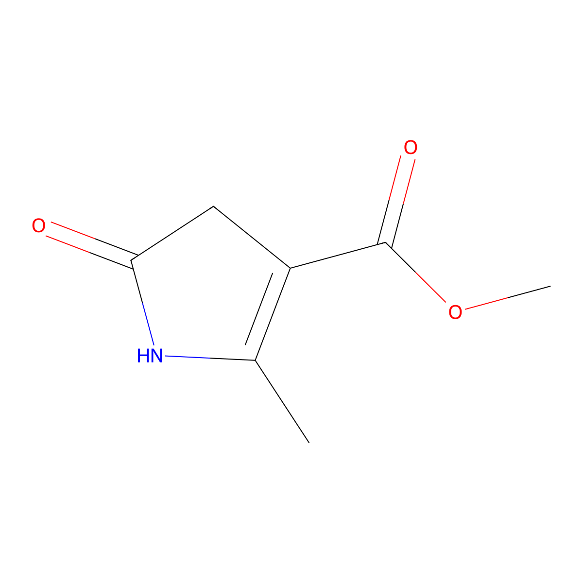 methyl 2-methyl-5-oxo-4,5-dihydro-1H-pyrrole-3-carboxylate molecular structure, CAS 77867-47-1