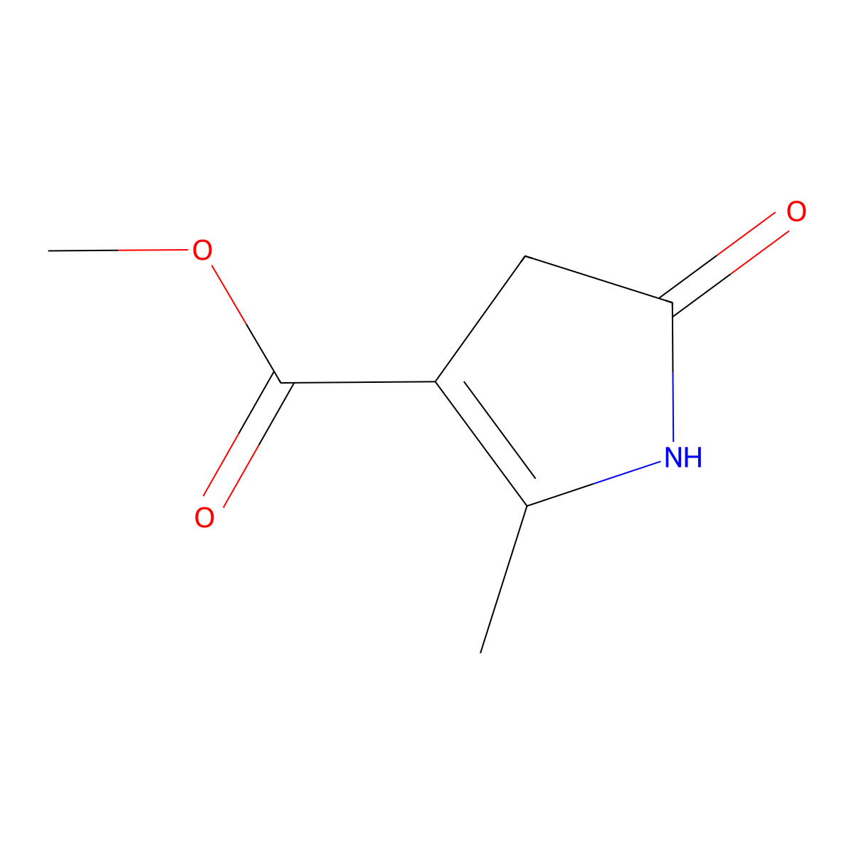 methyl 2-methyl-5-oxo-4,5-dihydro-1H-pyrrole-3-carboxylate molecular structure, CAS 77867-47-1