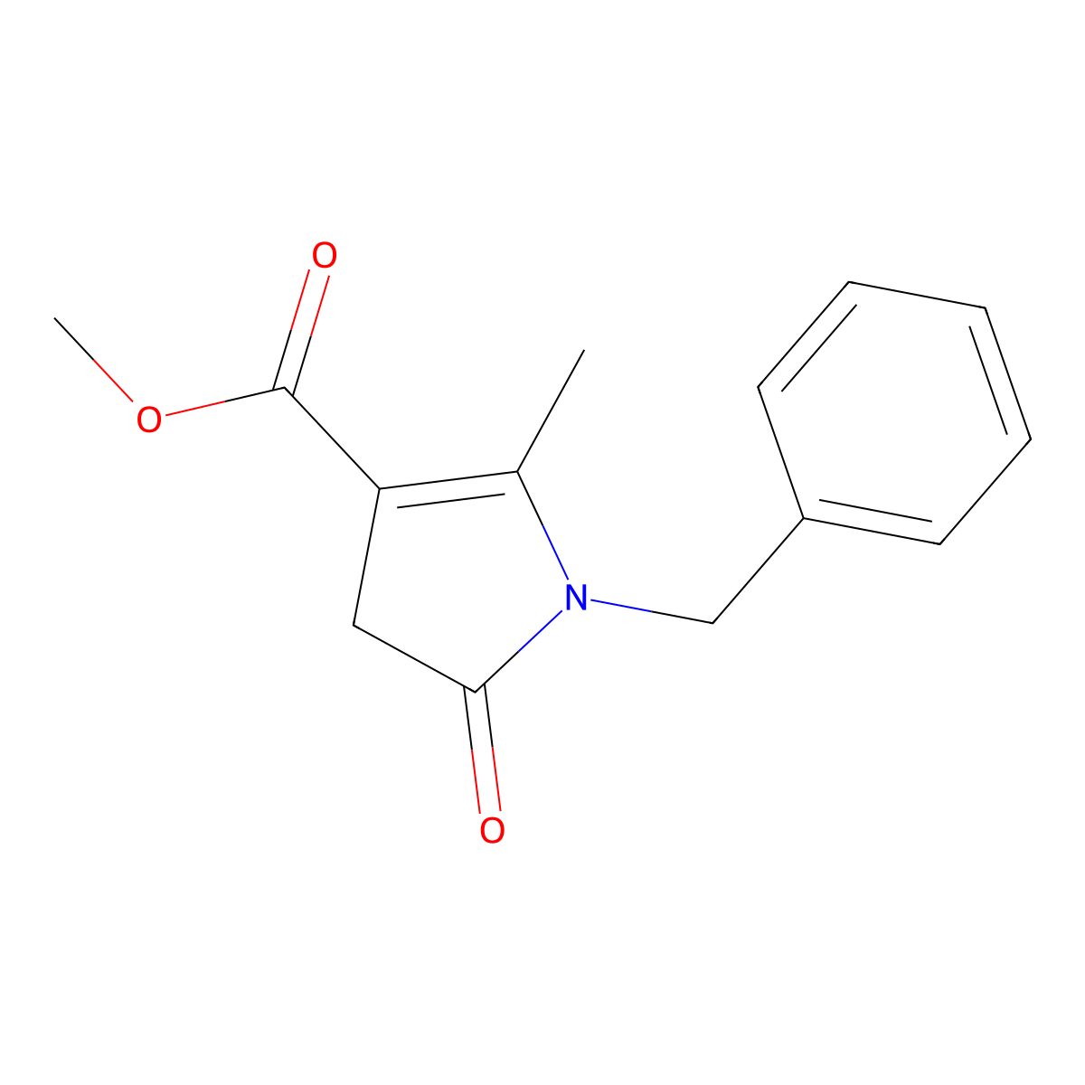 methyl 1-benzyl-2-methyl-5-oxo-4,5-dihydro-1H-pyrrole-3-carboxylate molecular structure, CAS 77867-49-3