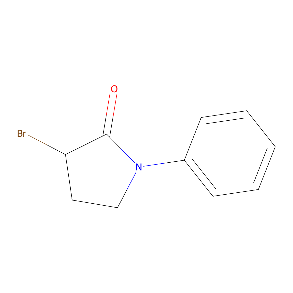 3-Bromo-1-phenylpyrrolidin-2-one molecular structure, CAS 77868-83-8