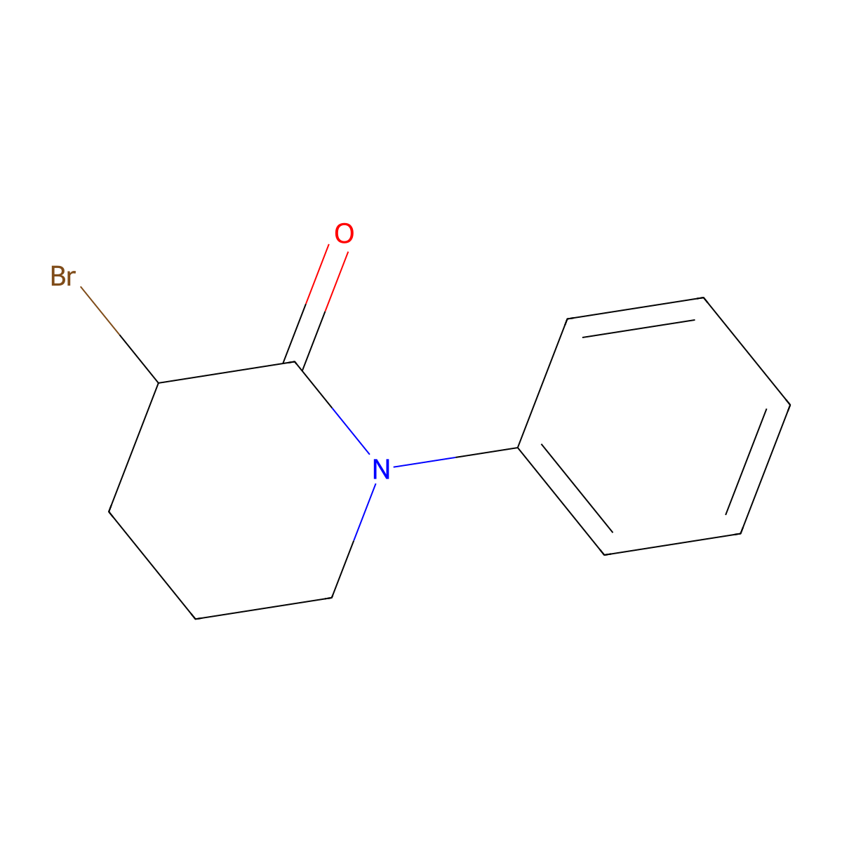 3-Bromo-1-phenyl-2-piperidinone molecular structure, CAS 77868-85-0