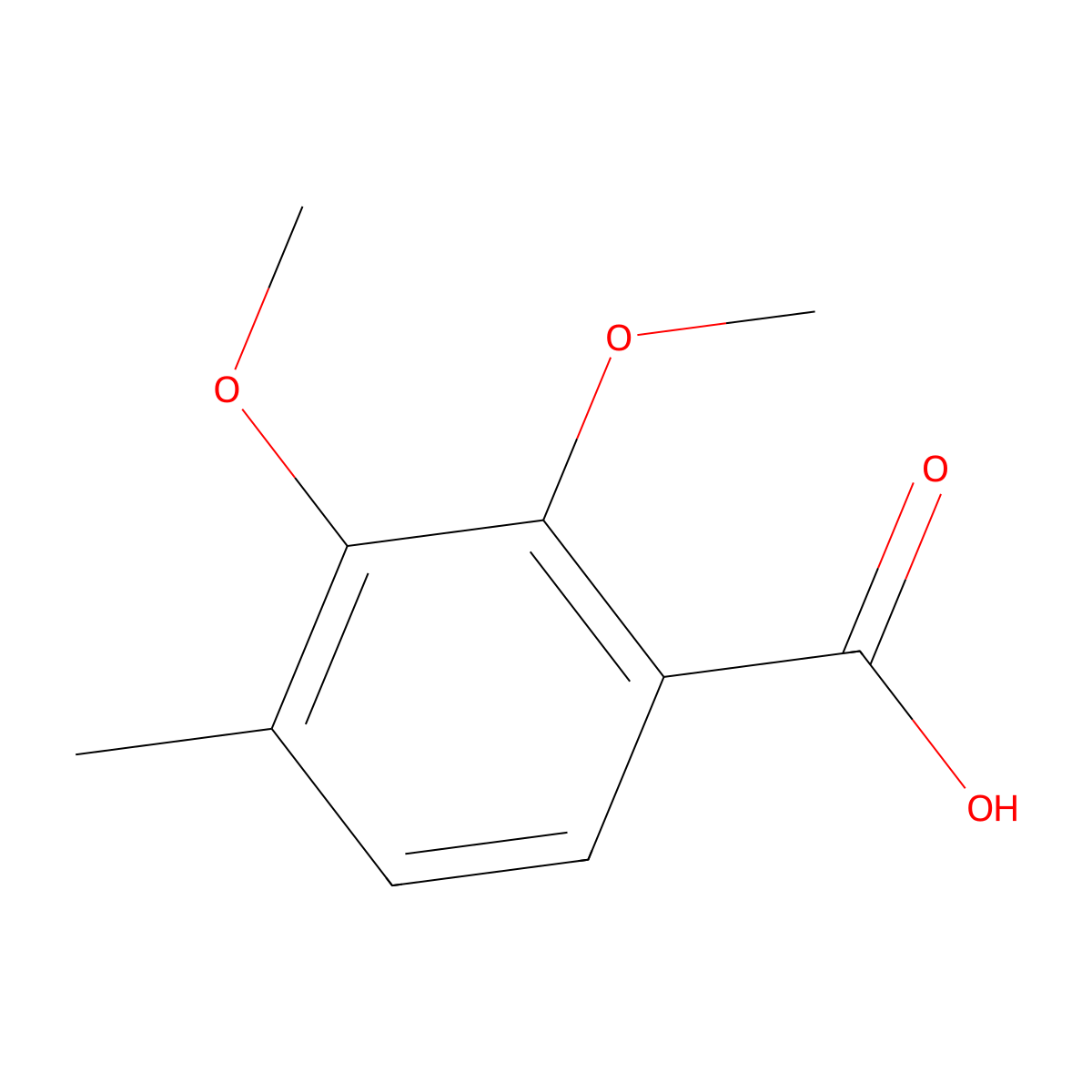2,3-Dimethoxy-4-methylbenzoic acid molecular structure, CAS 77869-39-7