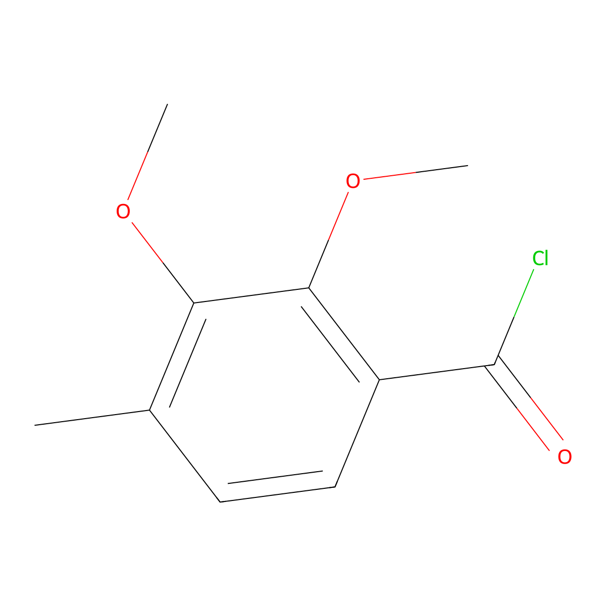 2,3-Dimethoxy-4-methylbenzoyl chloride molecular structure, CAS 77869-41-1