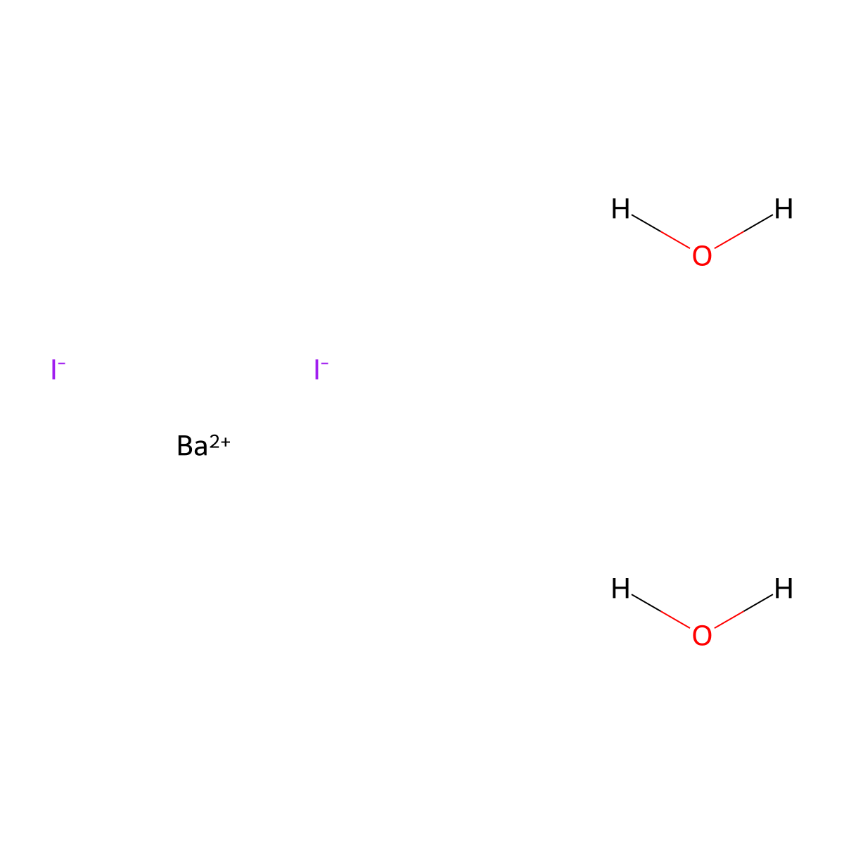 Barium iodide--water (1/2/2) molecular structure, CAS 7787-33-9