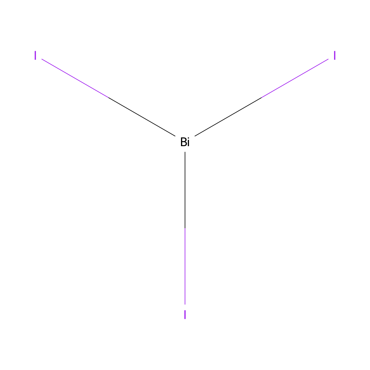 Bismuth triiodide molecular structure, CAS 7787-64-6