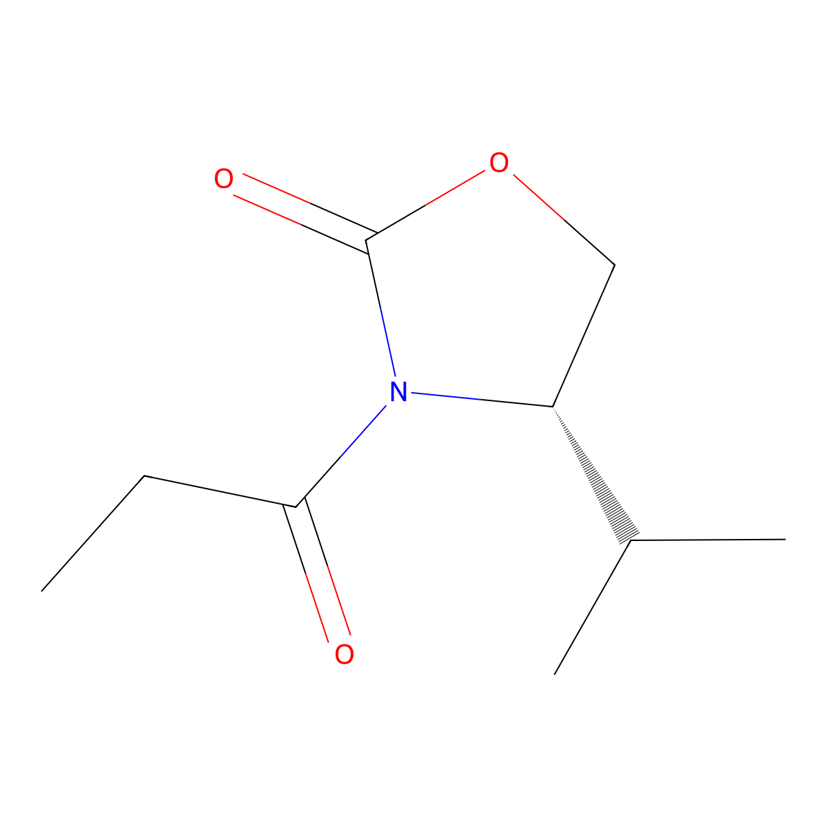 (S)-(+)-4-Isopropyl-3-propionyl-2-oxazolidinone molecular structure, CAS 77877-19-1