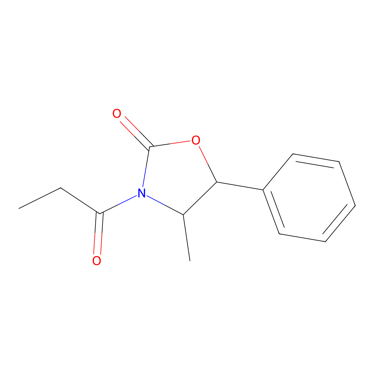 (4R,5S)-4-Methyl-5-phenyl-3-propionyl-2-oxazolidinone molecular structure, CAS 77877-20-4