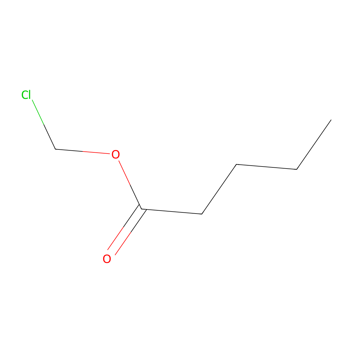 Chloromethyl pentanoate molecular structure, CAS 77877-94-2