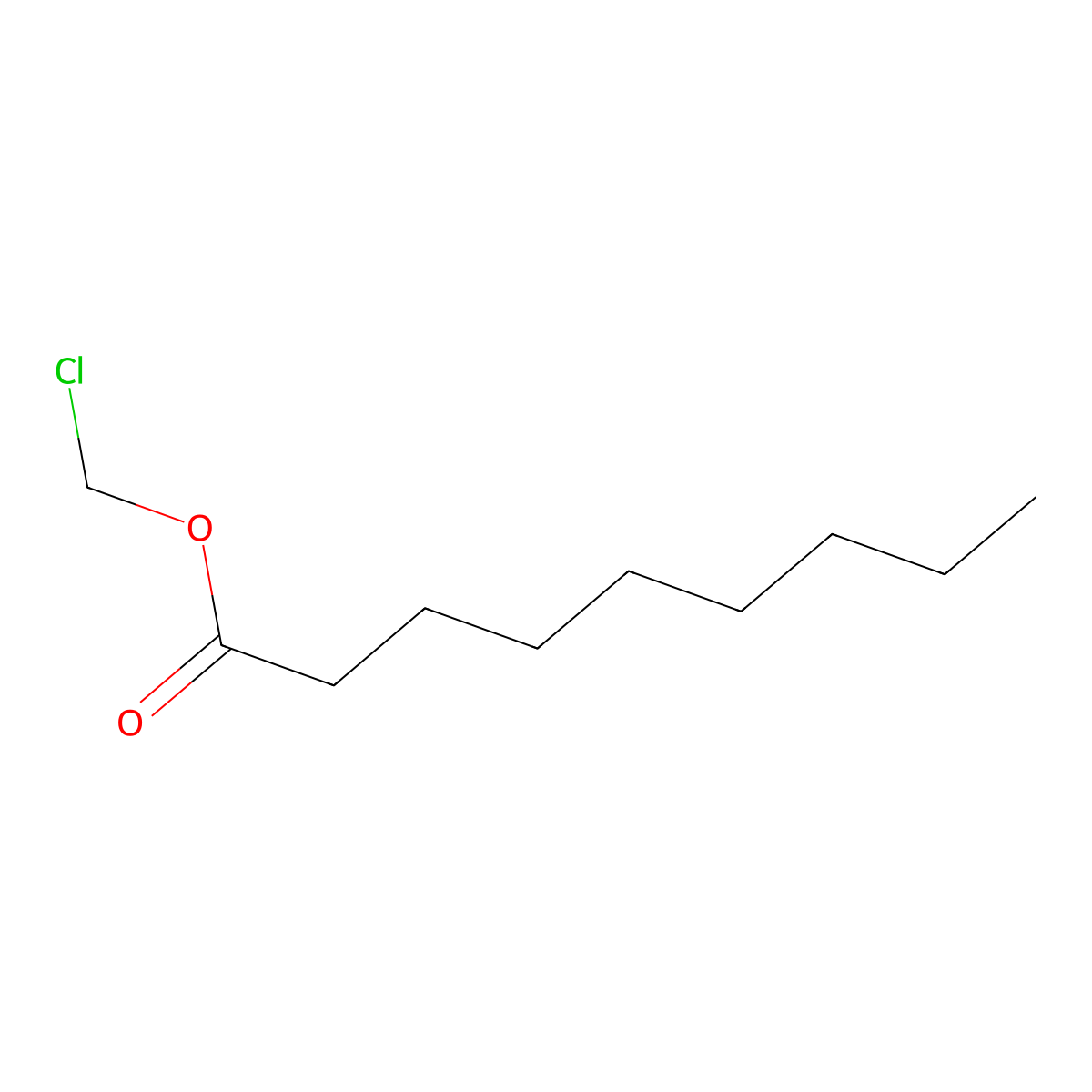 Nonanoic acid, chloromethyl ester molecular structure, CAS 77877-95-3