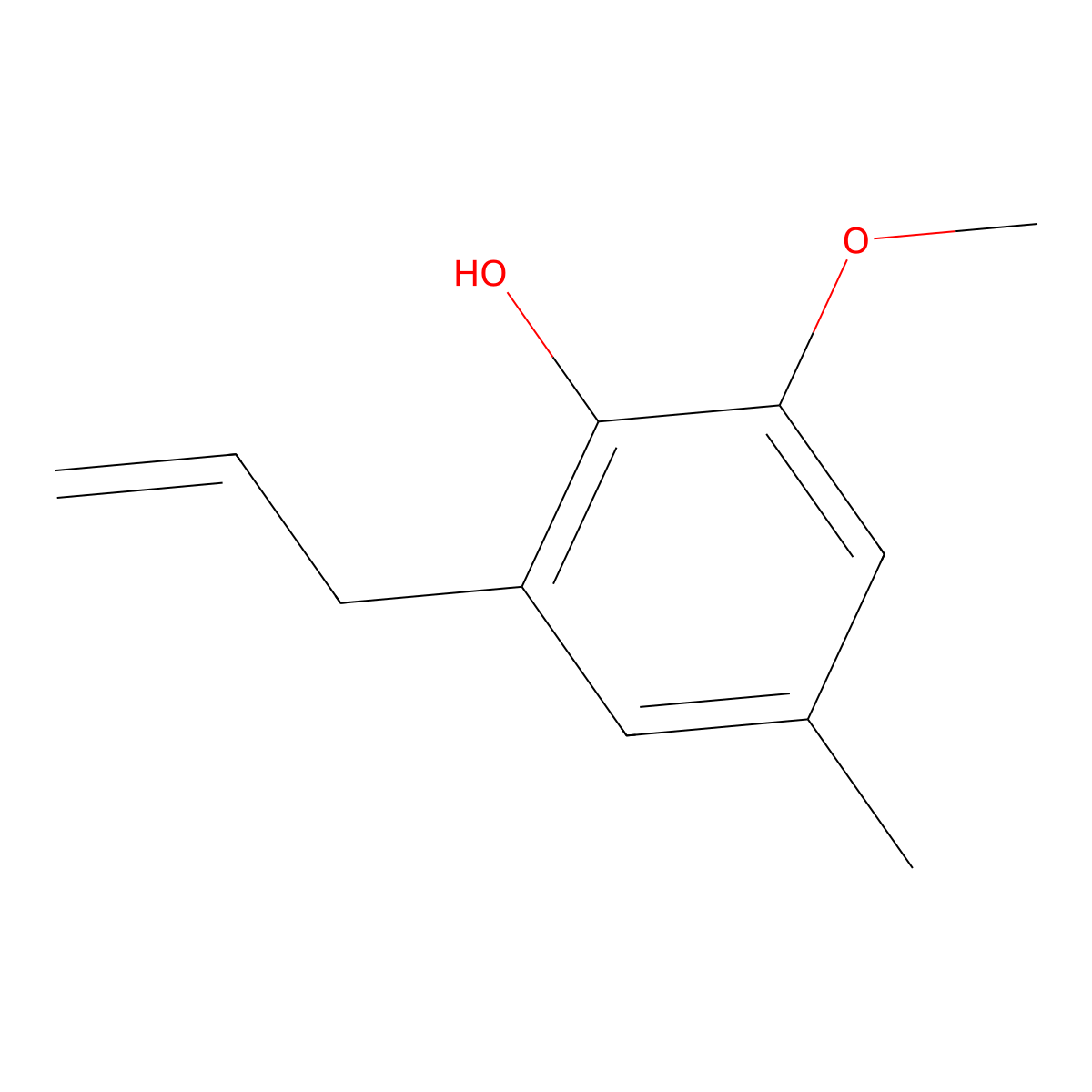 2-Methoxy-4-methyl-6-(prop-2-en-1-yl)phenol molecular structure, CAS 77879-82-4