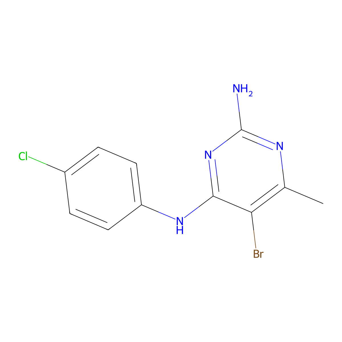 5-bromo-N~4~-(4-chlorophenyl)-6-methyl-2,4-pyrimidinediamine molecular structure, CAS 7788-06-9