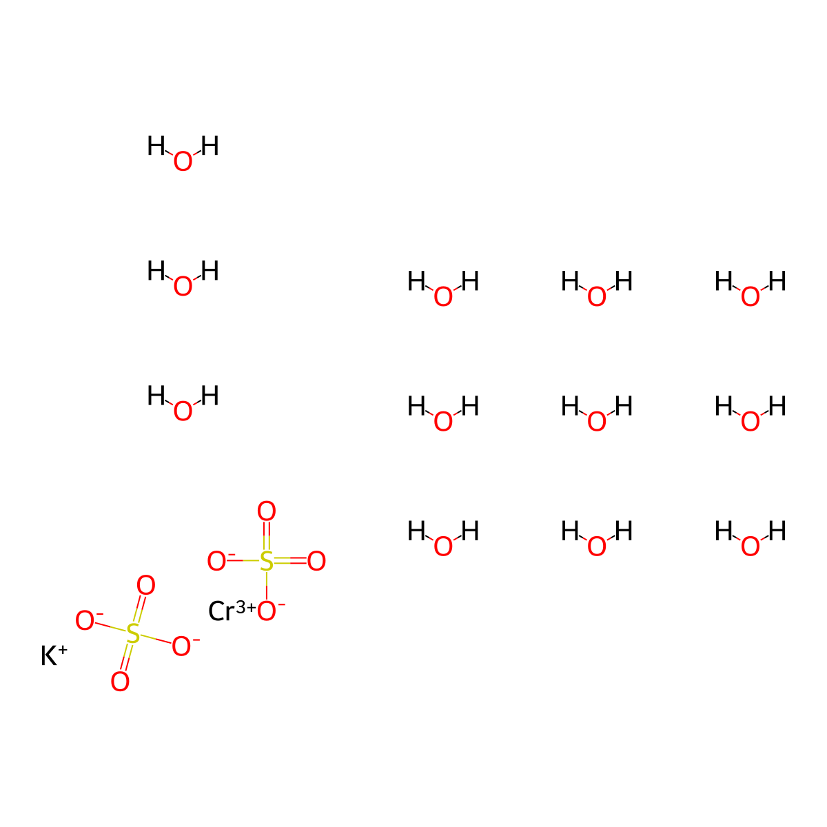 Chromium(III) potassium sulfate dodecahydrate , Chromium(III)potassium sulfate dodecahydrate molecular structure, CAS 7788-99-0