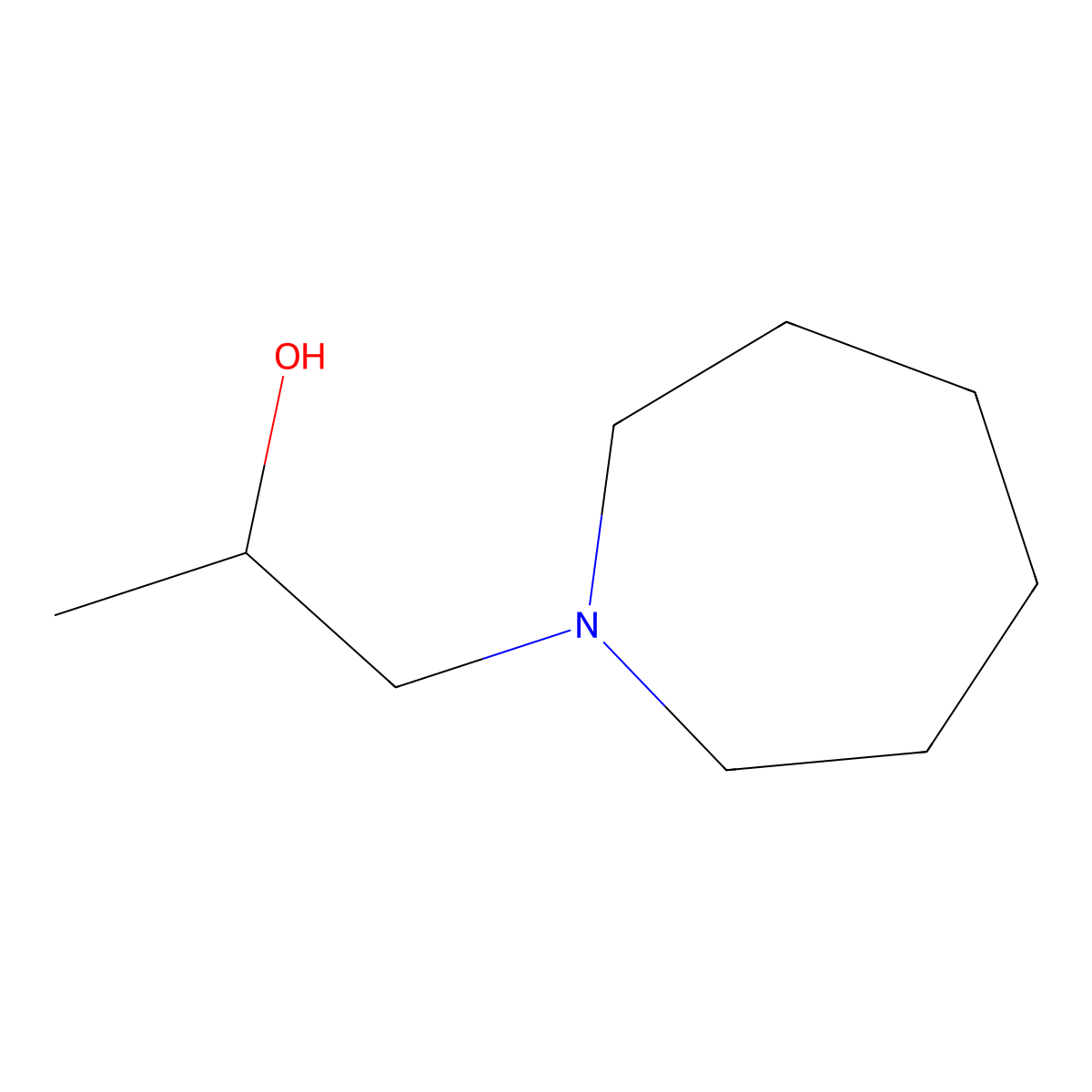Hexahydro-alpha-methyl-1H-azepine-1-ethanol molecular structure, CAS 77883-50-2
