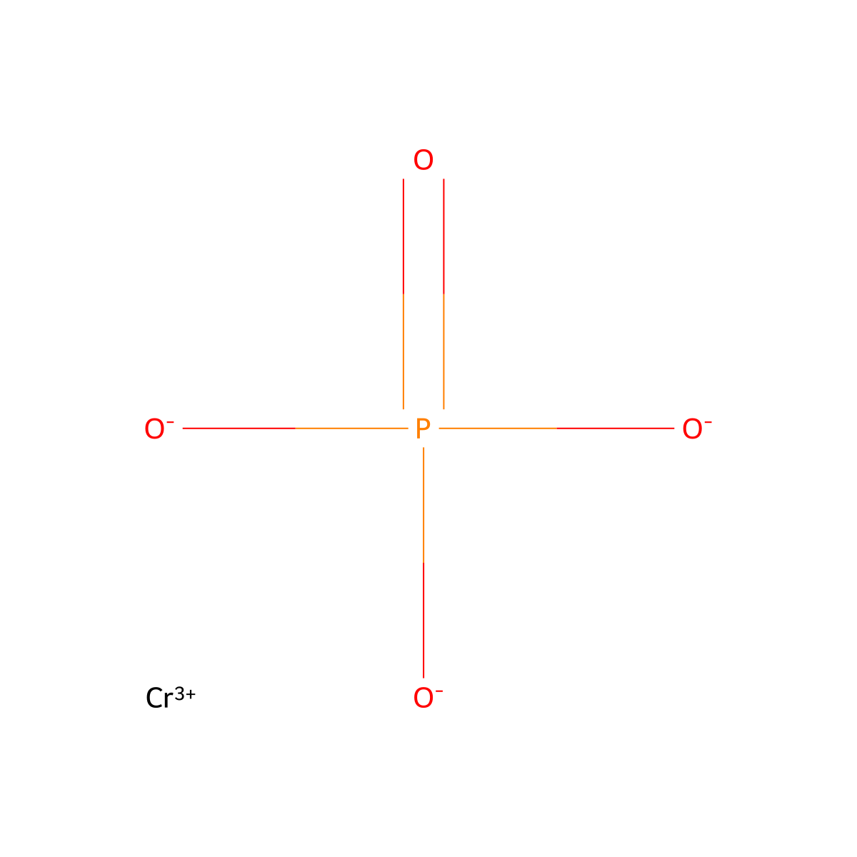Chromium phosphate (CrPO4) molecular structure, CAS 7789-04-0