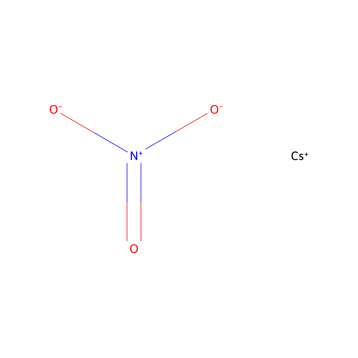 Cesium nitrate molecular structure, CAS 7789-18-6