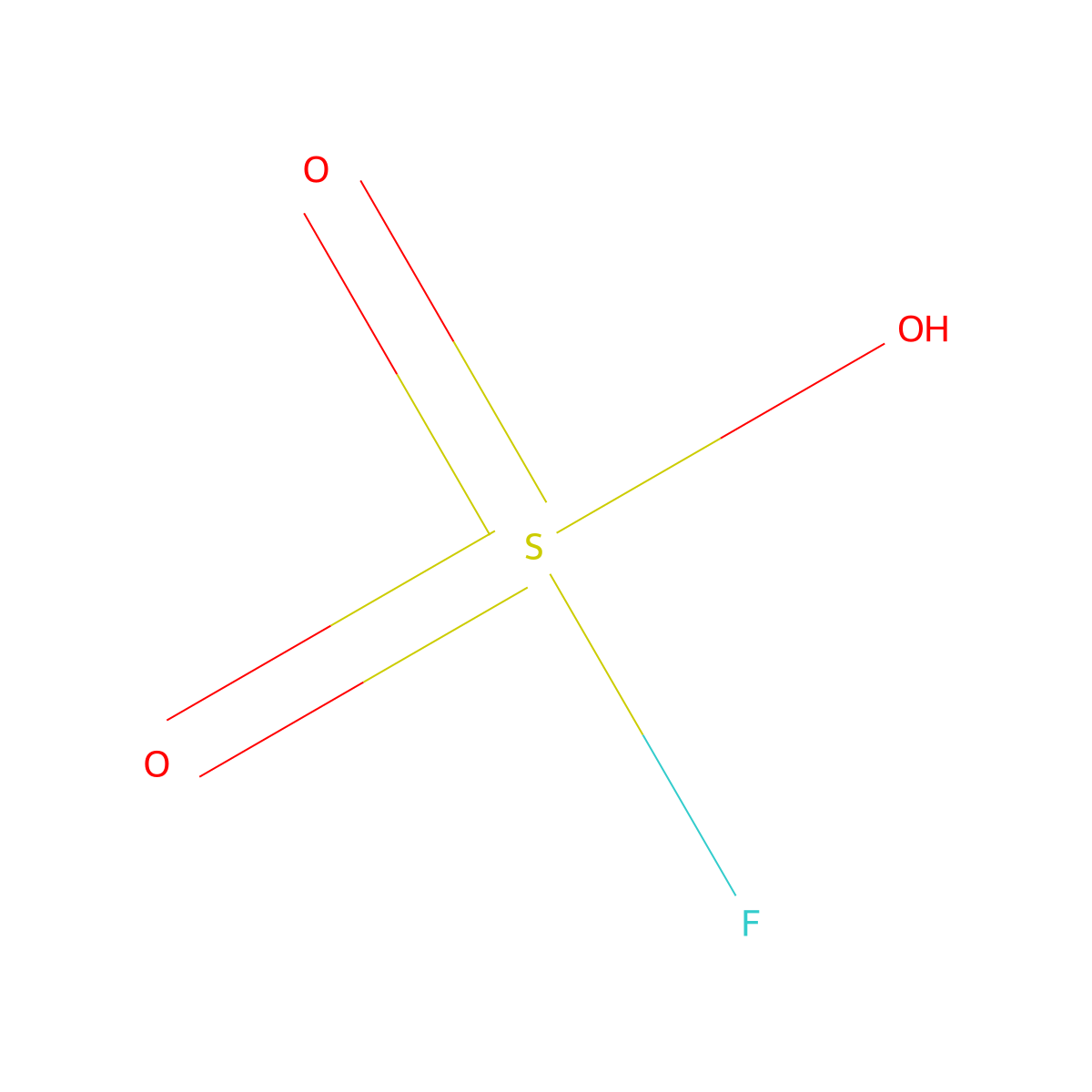 Fluorosulfuric acid molecular structure, CAS 7789-21-1