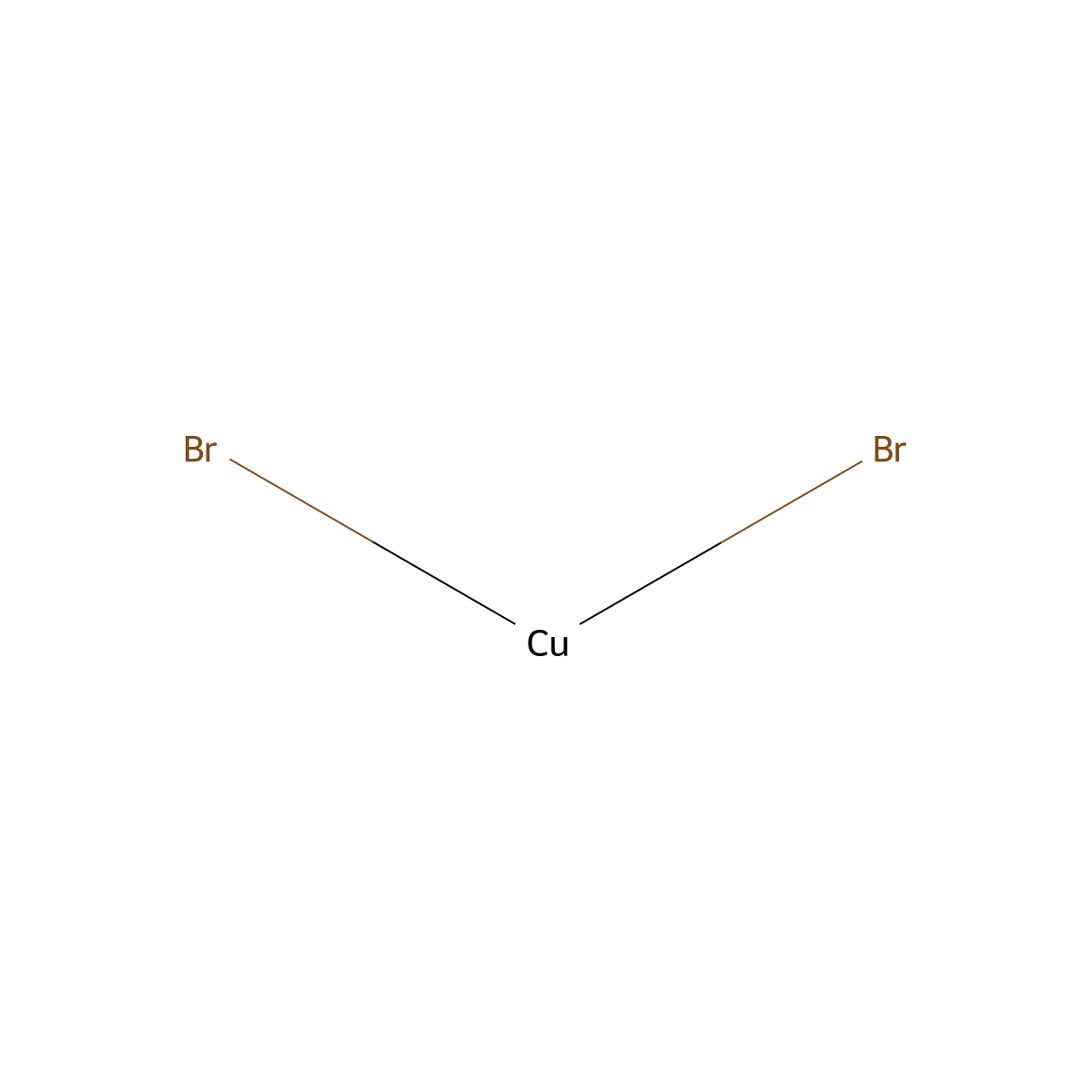 Copper bromide (CuBr2) molecular structure, CAS 7789-45-9