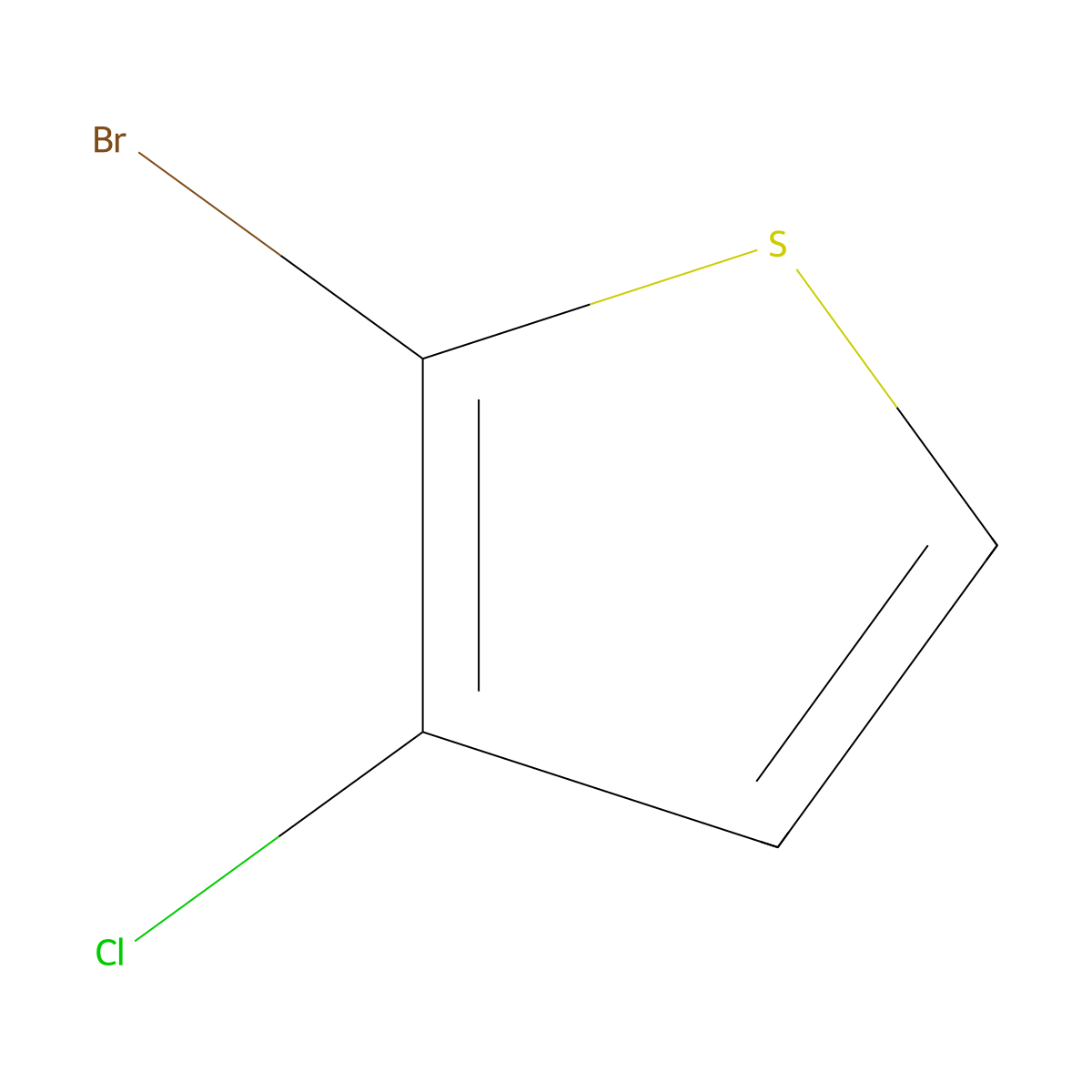 2-Bromo-3-chlorothiophene molecular structure, CAS 77893-68-6