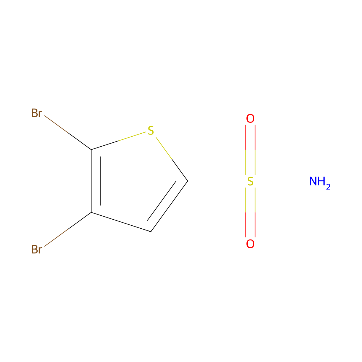4,5-Dibromothiophene-2-sulfonamide molecular structure, CAS 77893-69-7