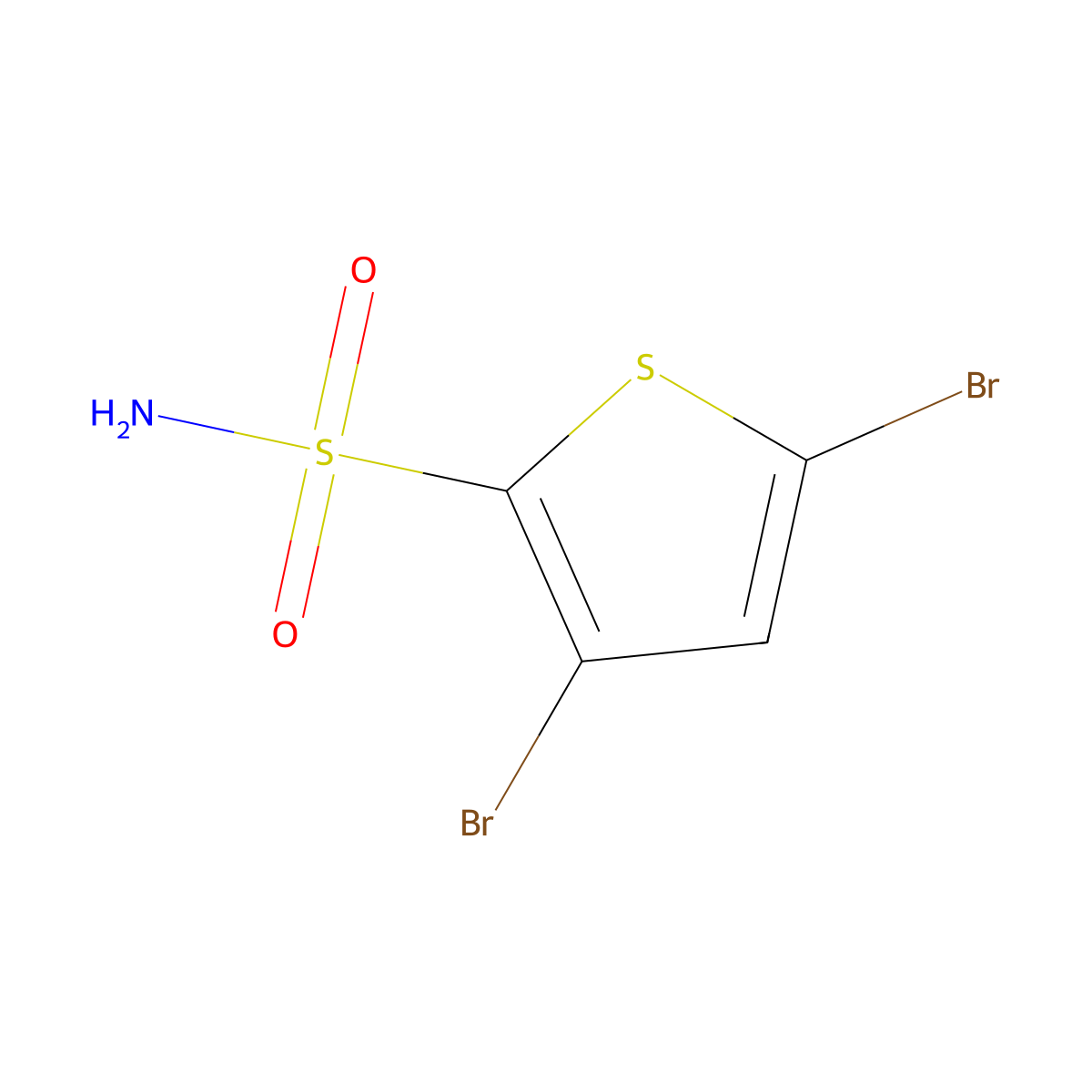 3,5-Dibromothiophene-2-sulfonamide molecular structure, CAS 77893-71-1