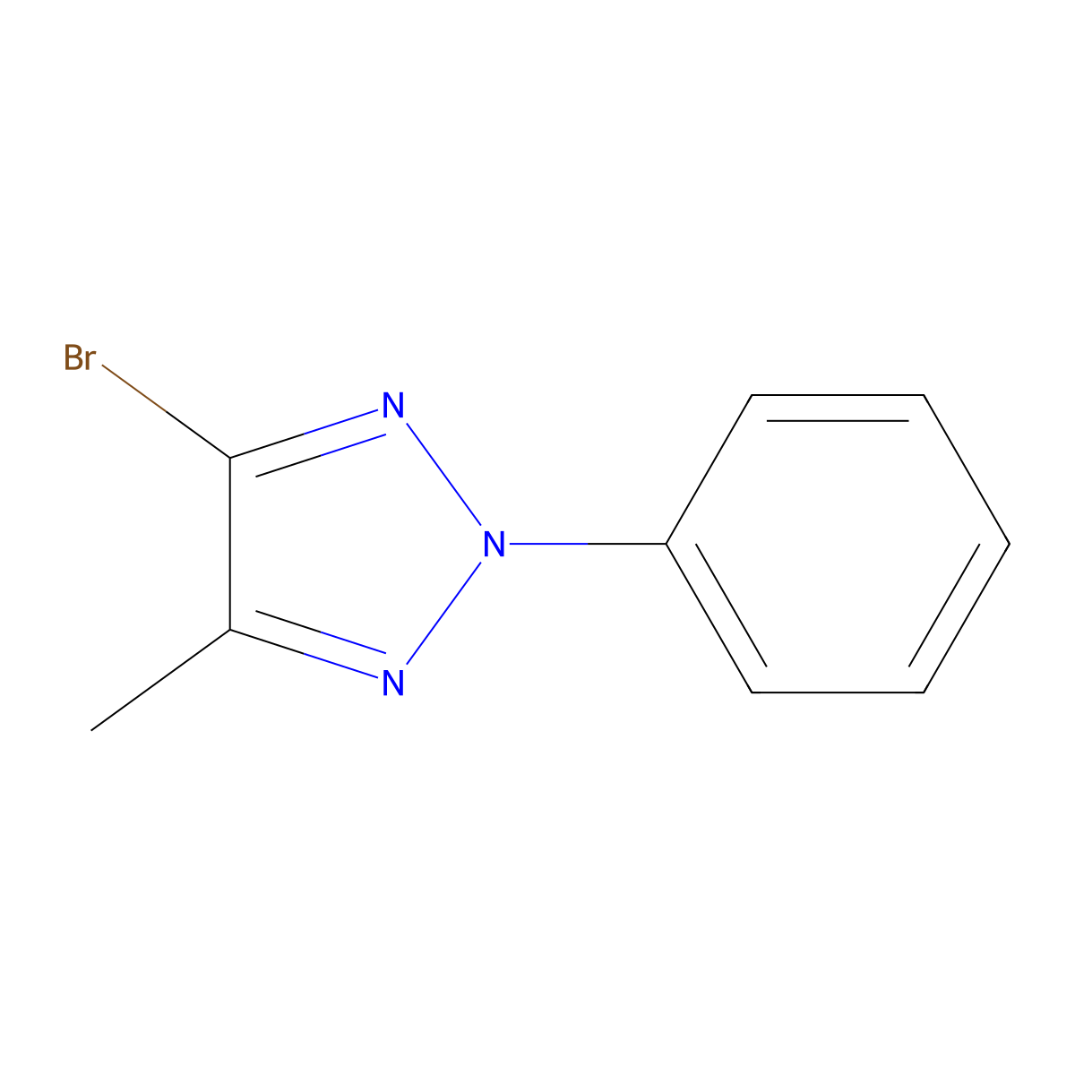 4-bromo-5-methyl-2-phenyl-2H-1,2,3-triazole molecular structure, CAS 77896-58-3