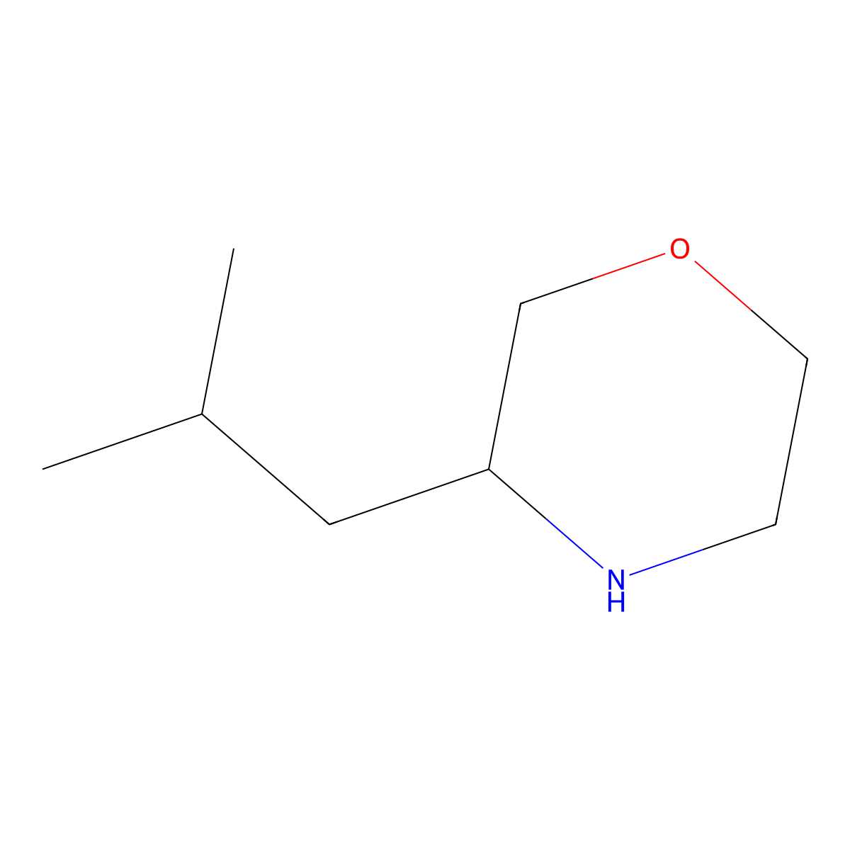 (3S)-3-(2-methylpropyl)morpholine molecular structure, CAS 77897-22-4
