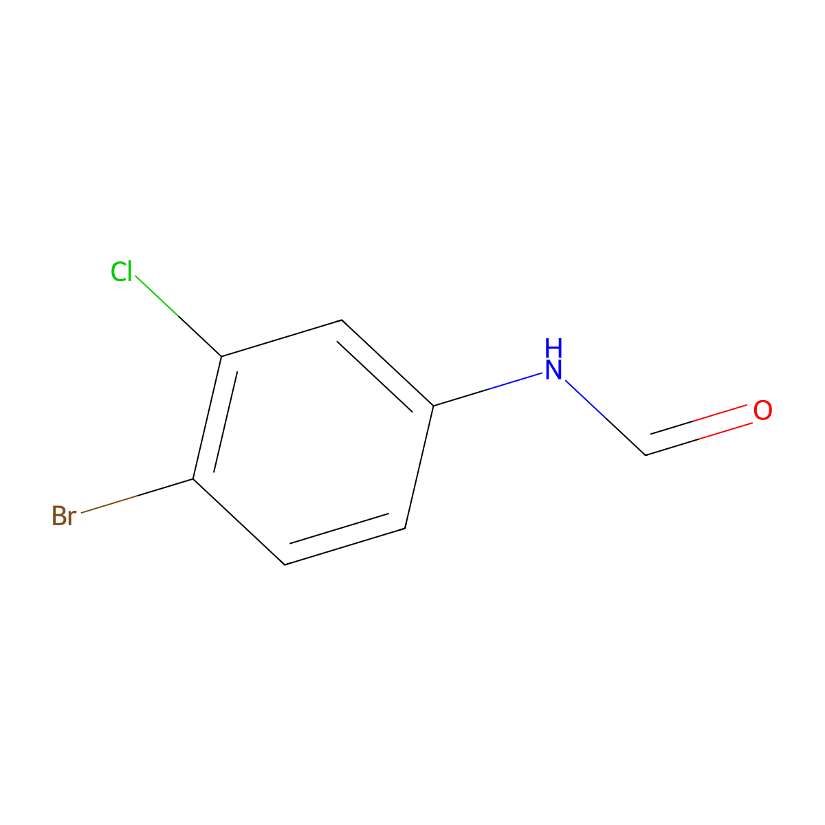 N-(4-bromo-3-chlorophenyl)formamide molecular structure, CAS 77897-92-8