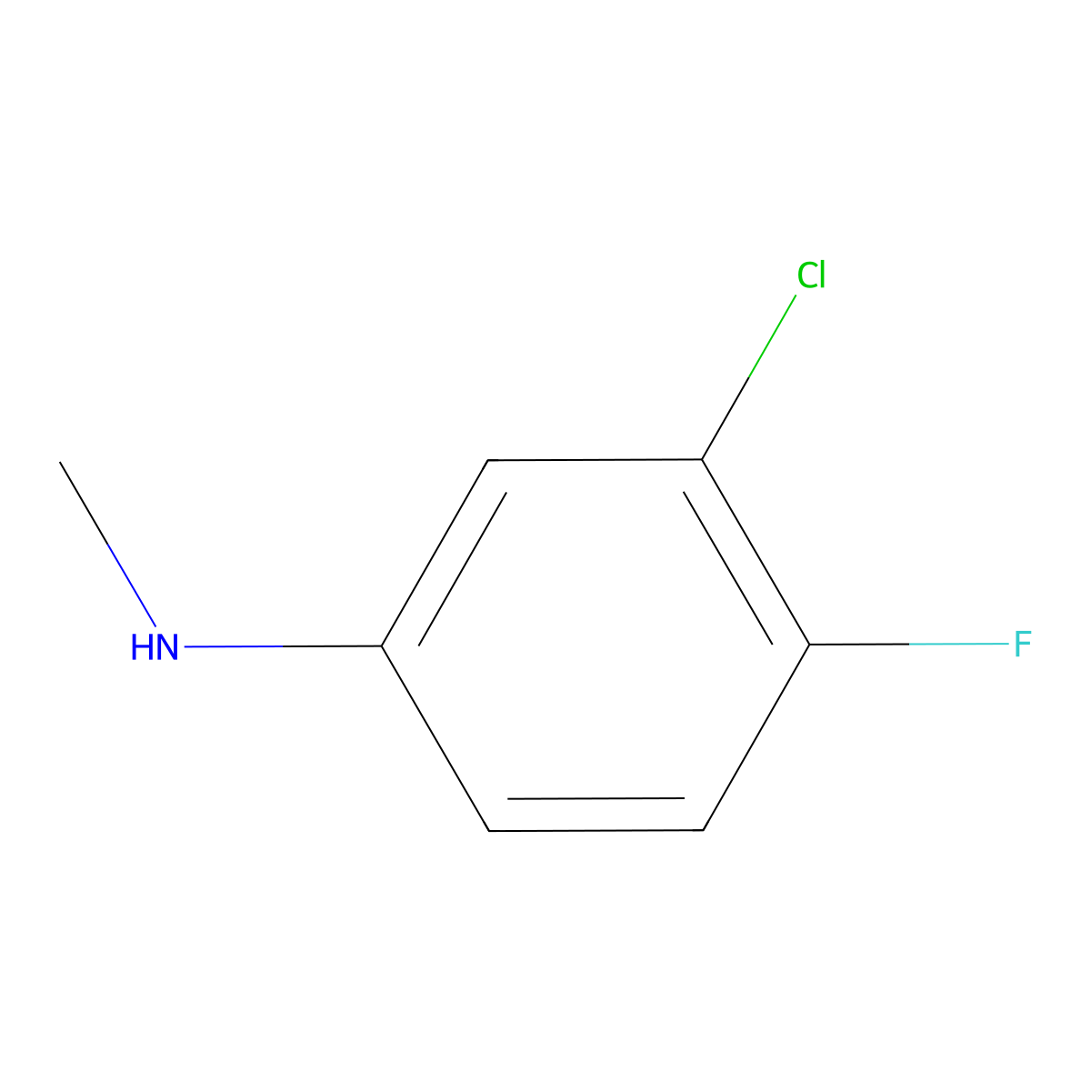 3-Chloro-4-fluoro-N-methylaniline molecular structure, CAS 77898-24-9