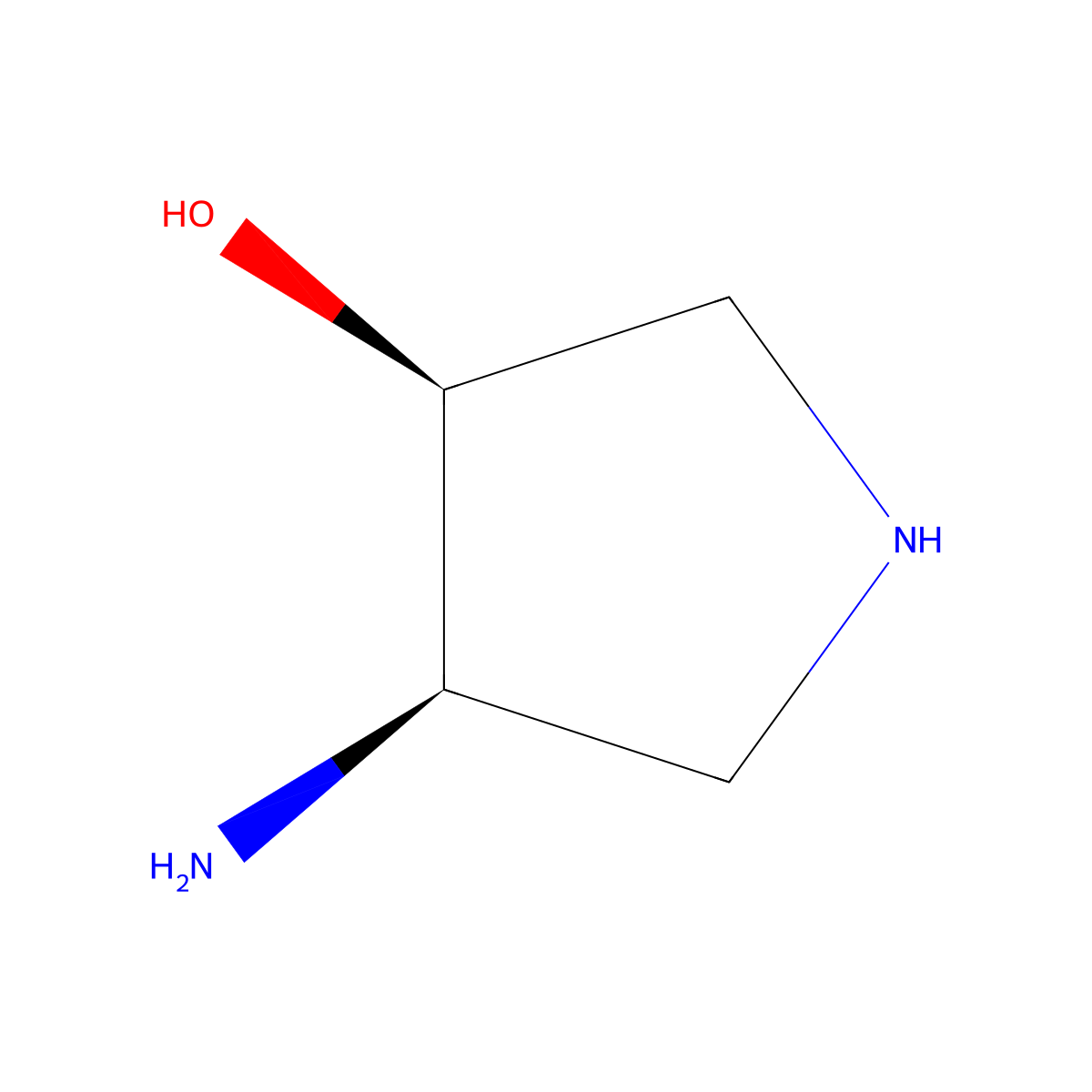 rac-(3R,4S)-4-aminopyrrolidin-3-ol molecular structure, CAS 77898-64-7