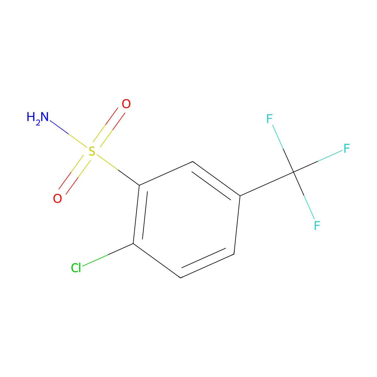 2-Chloro-5-trifluoromethyl-benzenesulfonamide molecular structure, CAS 779-71-5