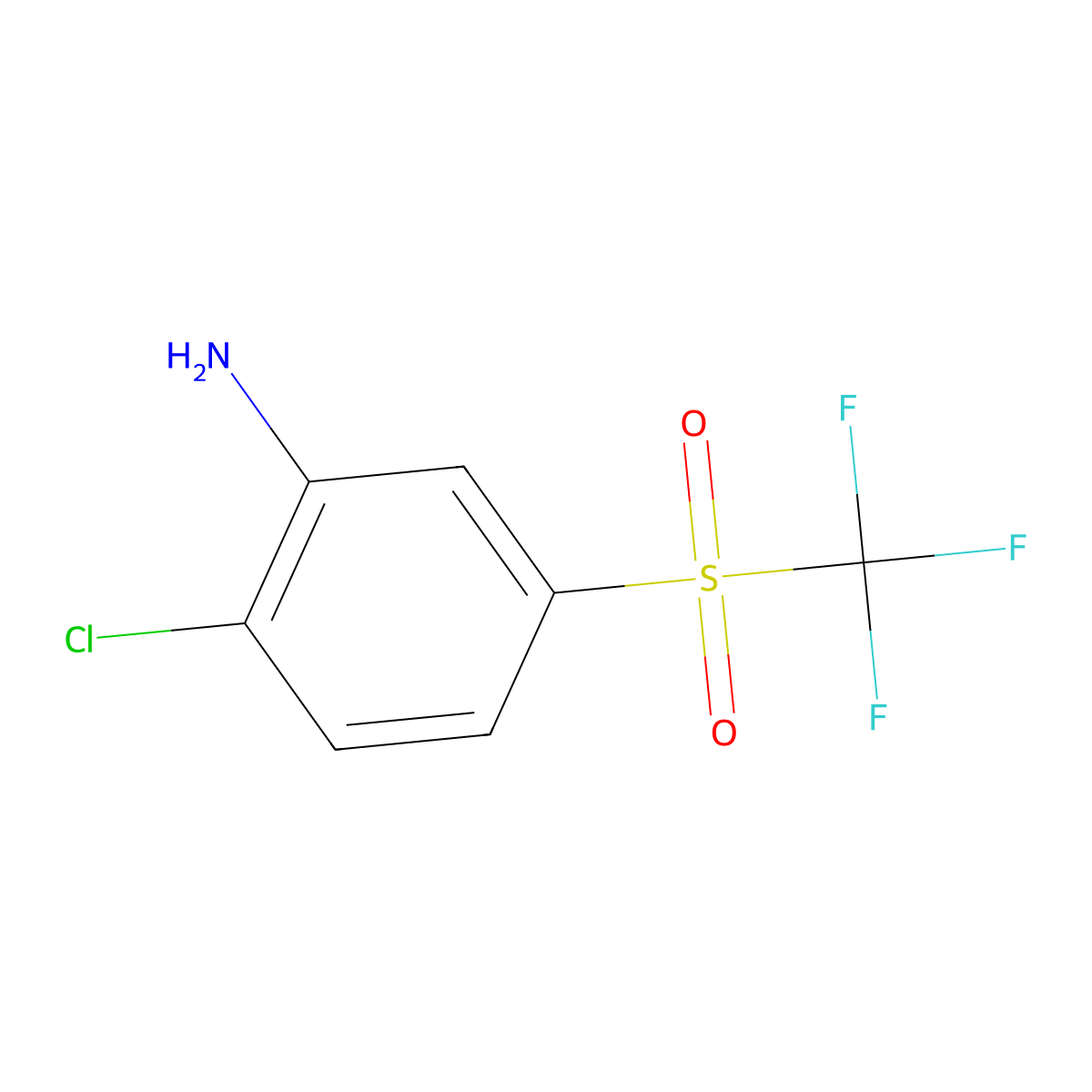 2-Chloro-5-(trifluoromethylsulfonyl)aniline molecular structure, CAS 779-87-3