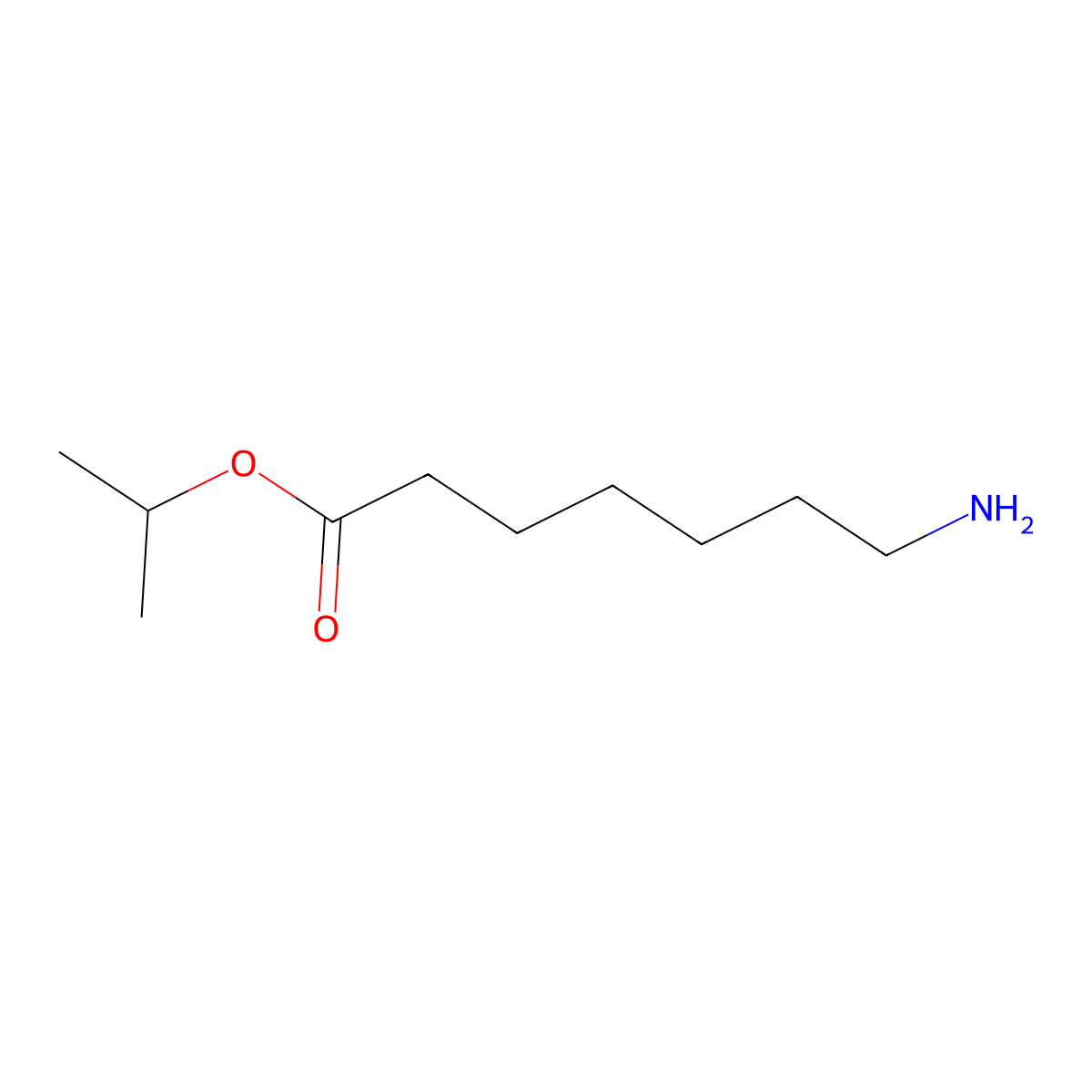 Propan-2-yl 7-aminoheptanoate molecular structure, CAS 7790-12-7