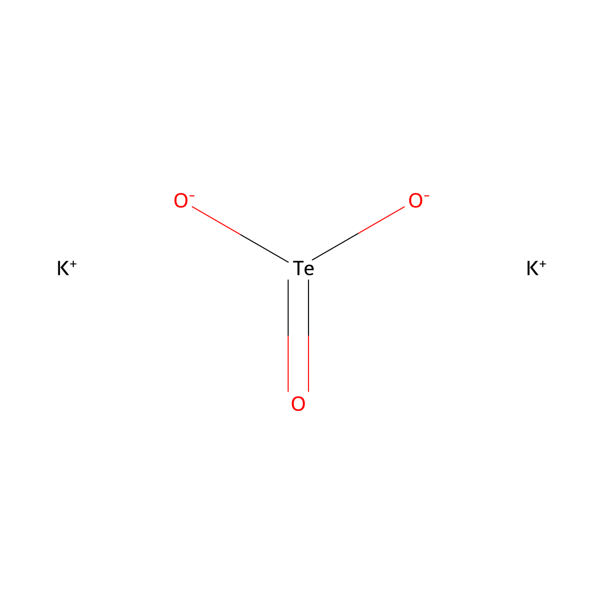 Potassium tellurite molecular structure, CAS 7790-58-1