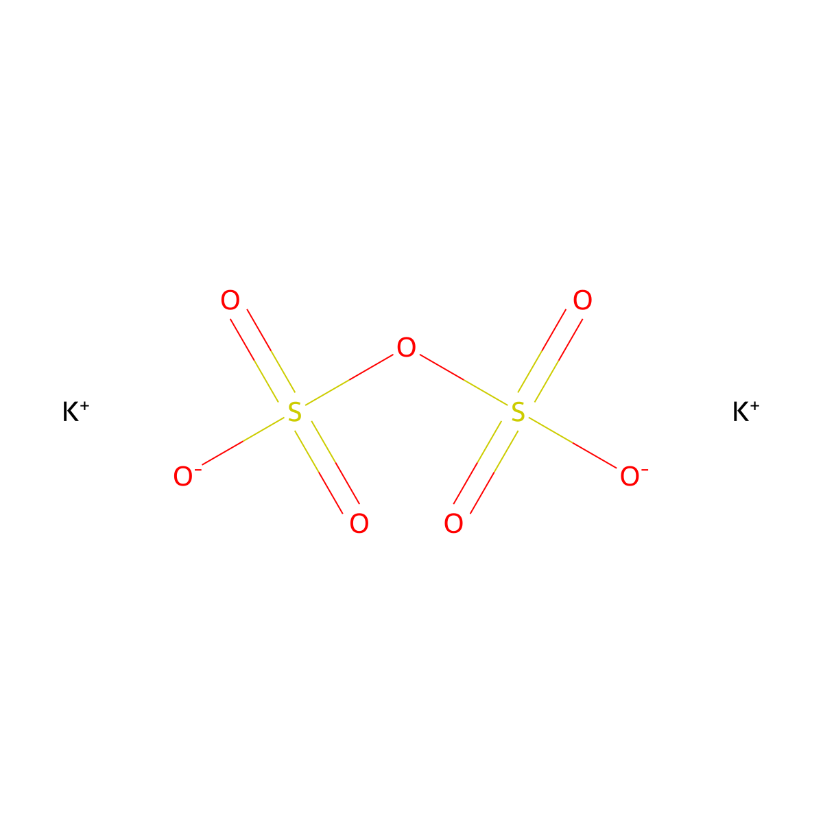Potassium pyrosulfate molecular structure, CAS 7790-62-7